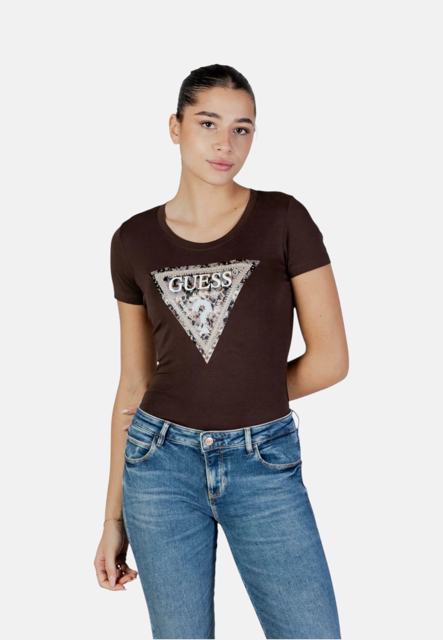 T-Shirt Manica Corta Donna Guess  Leo Triangle W6RI32J1314