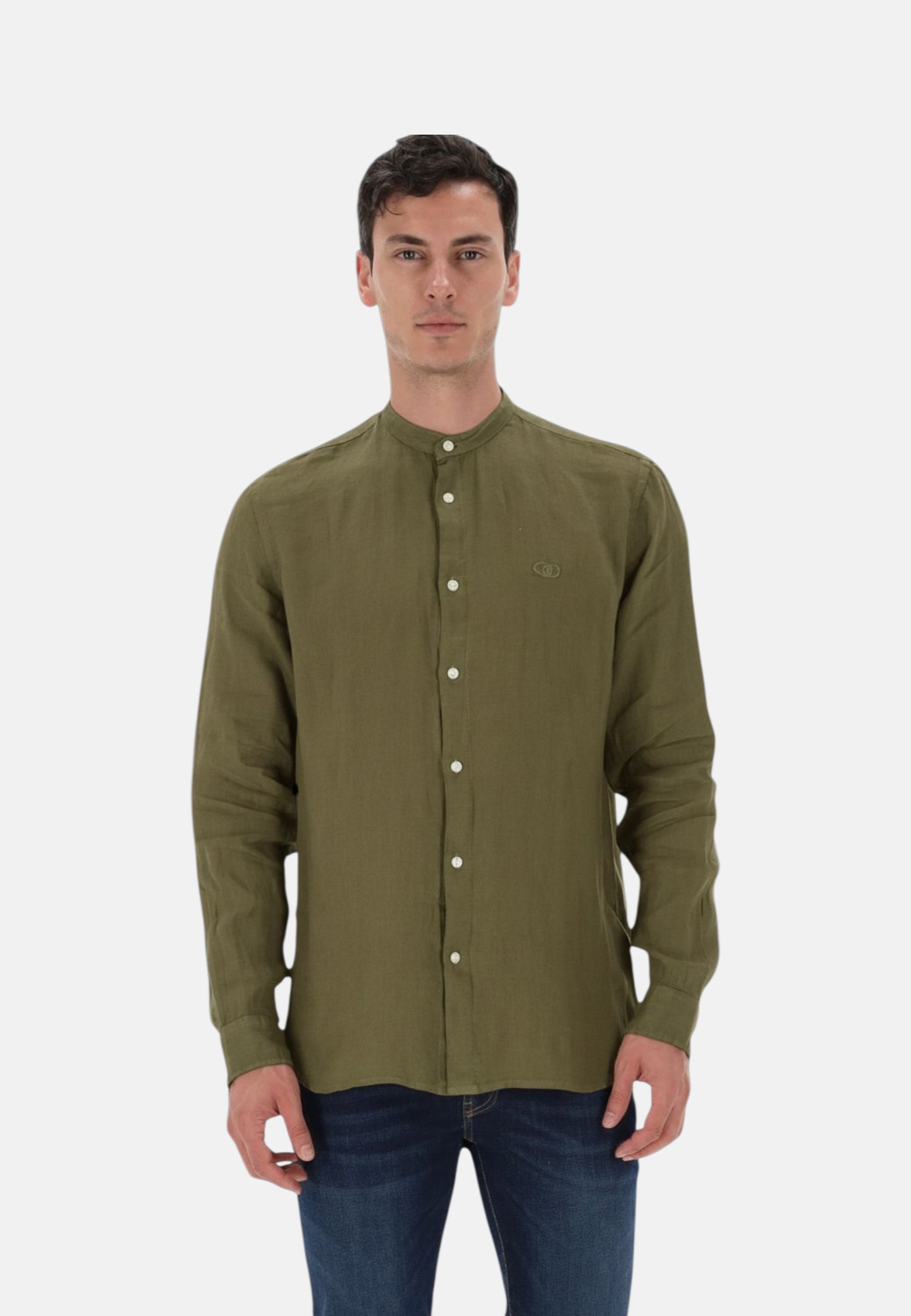 Camicia Manica lunga Uomo Liu Jo Collo Coreana In Lino  QA6205T4359