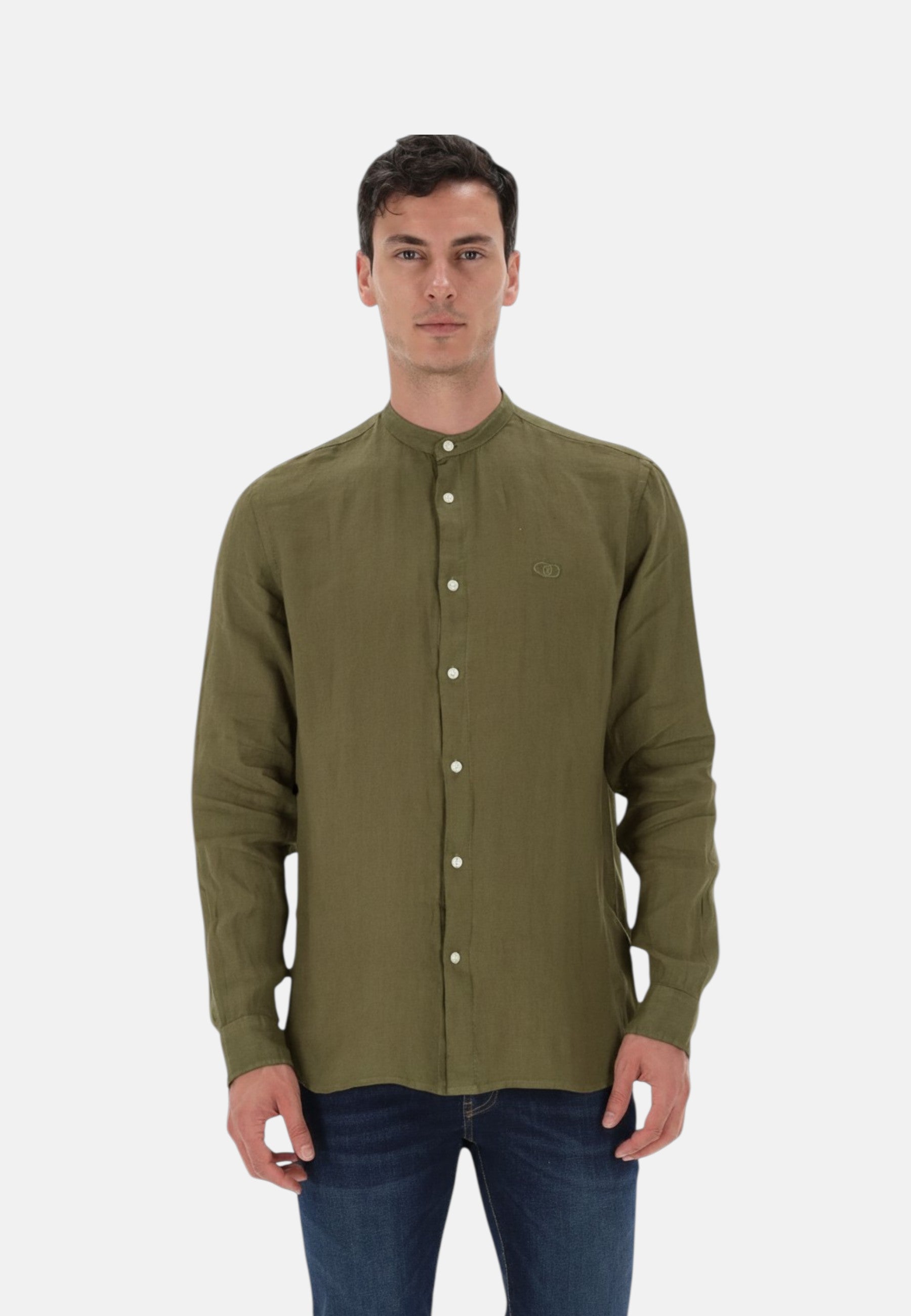 Camicia Manica lunga Uomo Liu Jo Collo Coreana In Lino  QA6205T4359