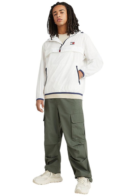 Giacca Leggera Uomo Tommy Jeans Con Cappuccio Pckable Tech Chicago Popover DM0DM15906