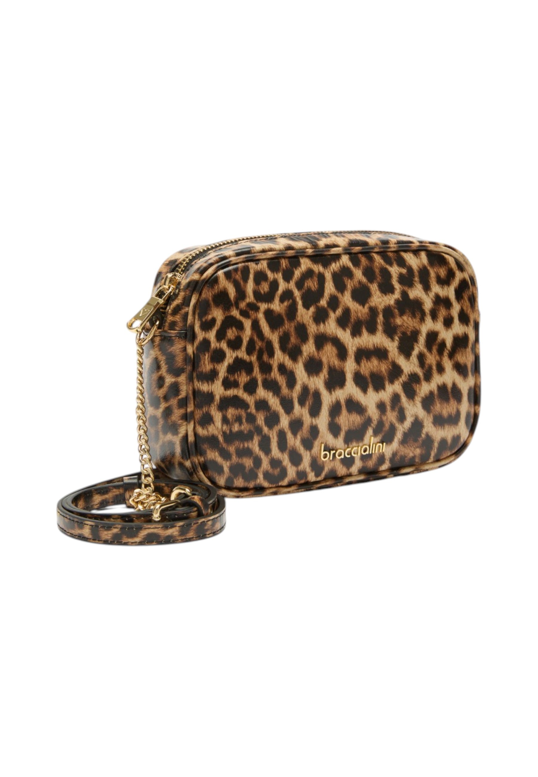Borsa A Tracolla Donna Braccialini In Pelle Con Stampa Leopard Dolly B19090PP