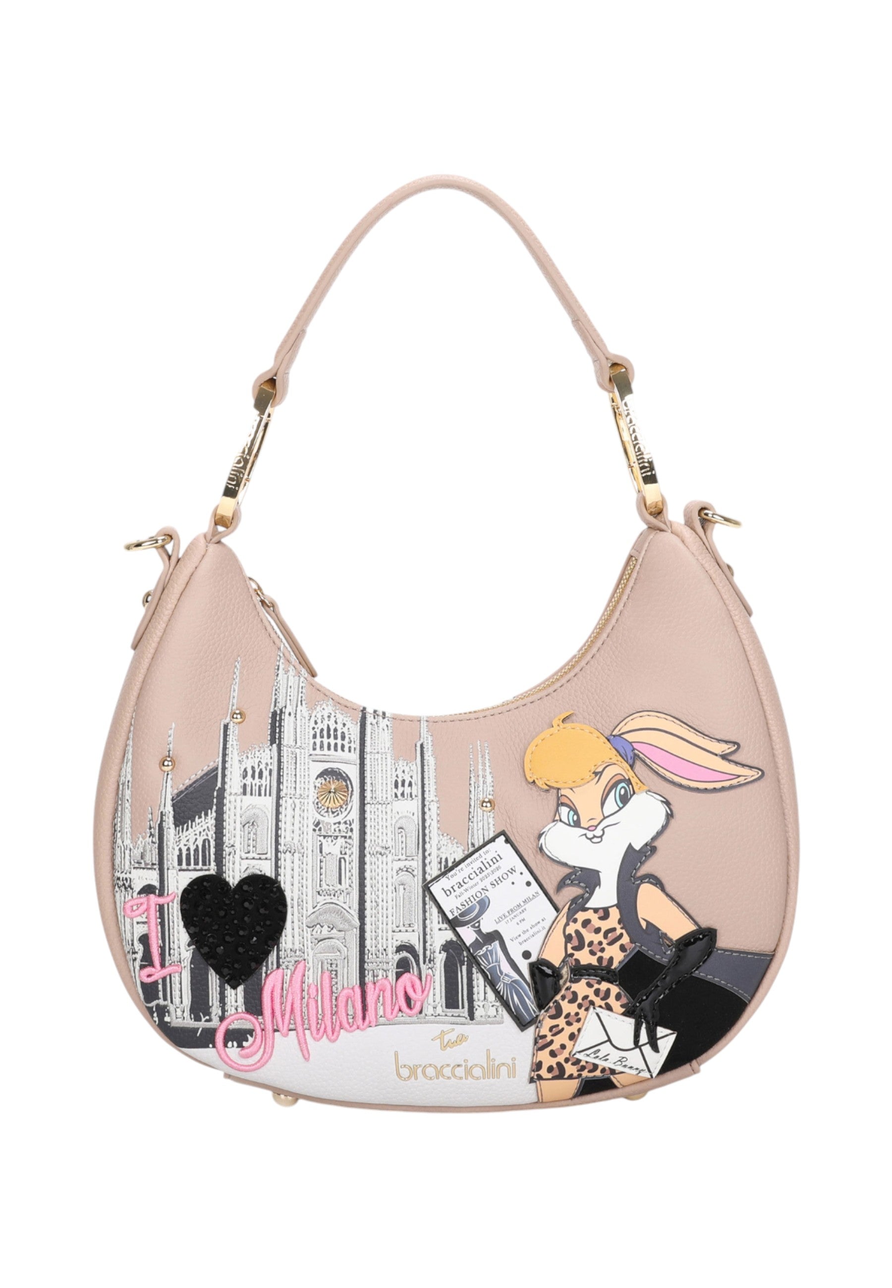 Borsa A Spalla Donna Braccialini Hobo Cartoline Lt LT205YY