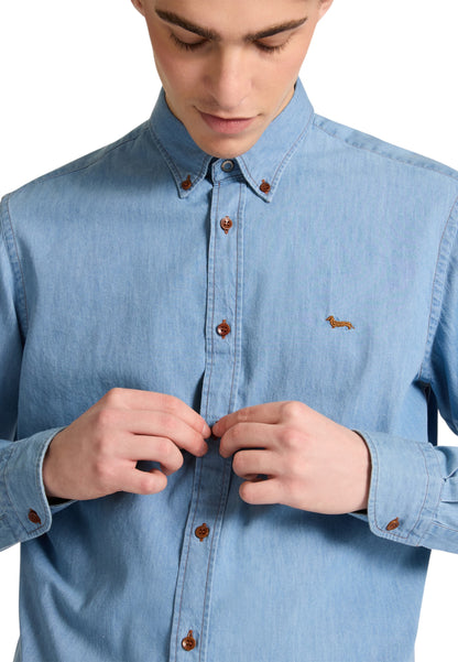 Camicia Manica lunga Uomo Harmont & Blaine In Denim Con Dettagli A Contrasto  CRP001013161M