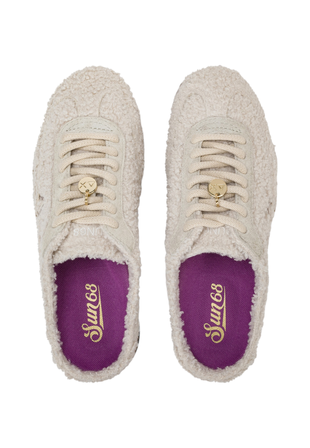 Sneakers Basse Donna Sun68 Stile Tennis, Suede, Teddy, Sabot California Sabot Teddy Z46257