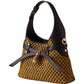 Borsa A Spalla Donna Borbonese Hobo Mini In Paglia Traforata Con Tracolla Halo 910103710379
