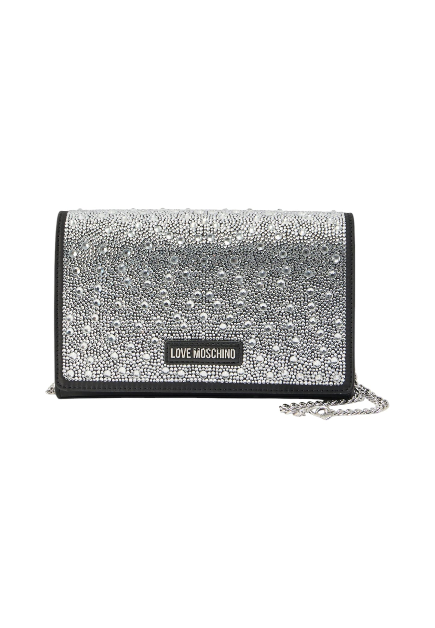 Borsa A Tracolla Donna Love Moschino Con Strass Termoapplicati Effetto Cristallo  JC4168PP1OLW1