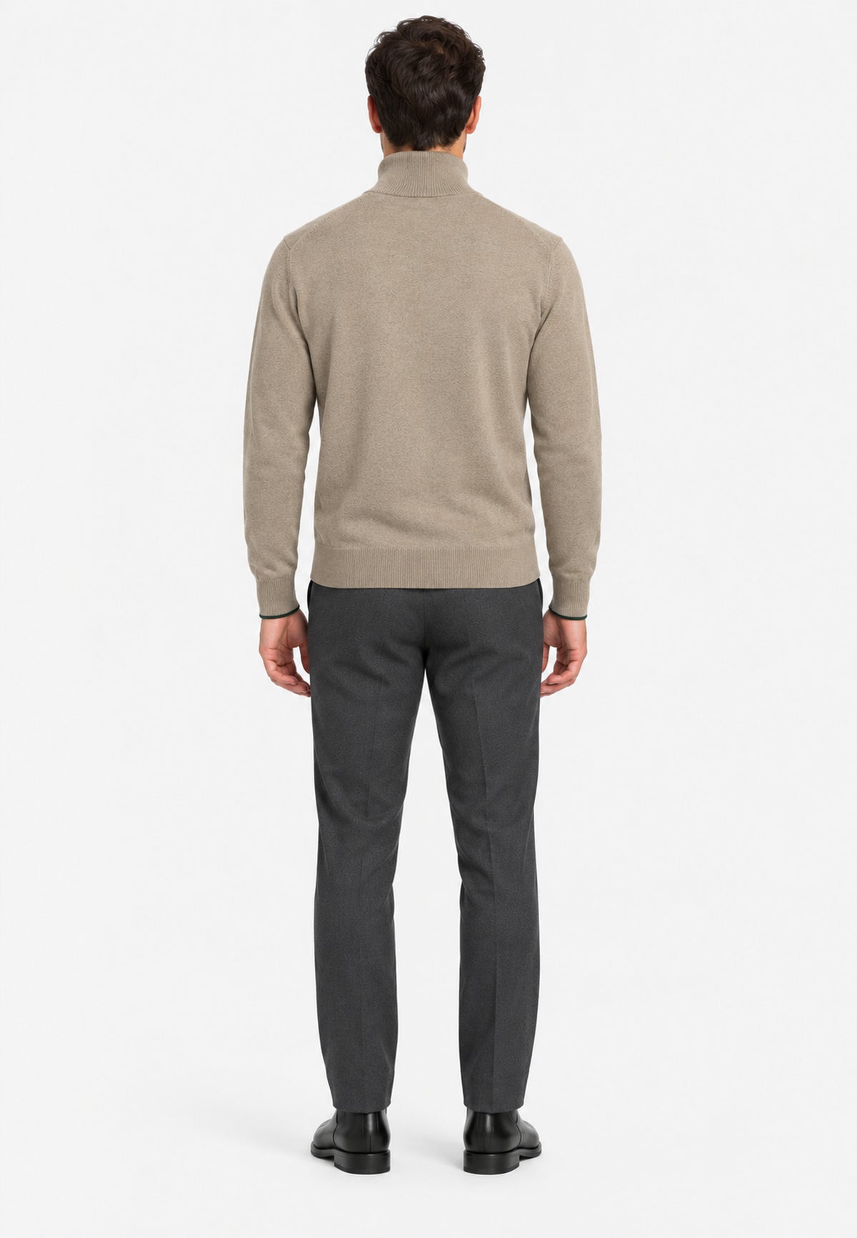 Maglione Collo Alto Uomo Harmont & Blaine Misto lana e cashmere, Collo Perkins, Dettagli a contrasto, Regular Fit, Finiture a costine, Logo Harmont & Blaine  HRR896030187