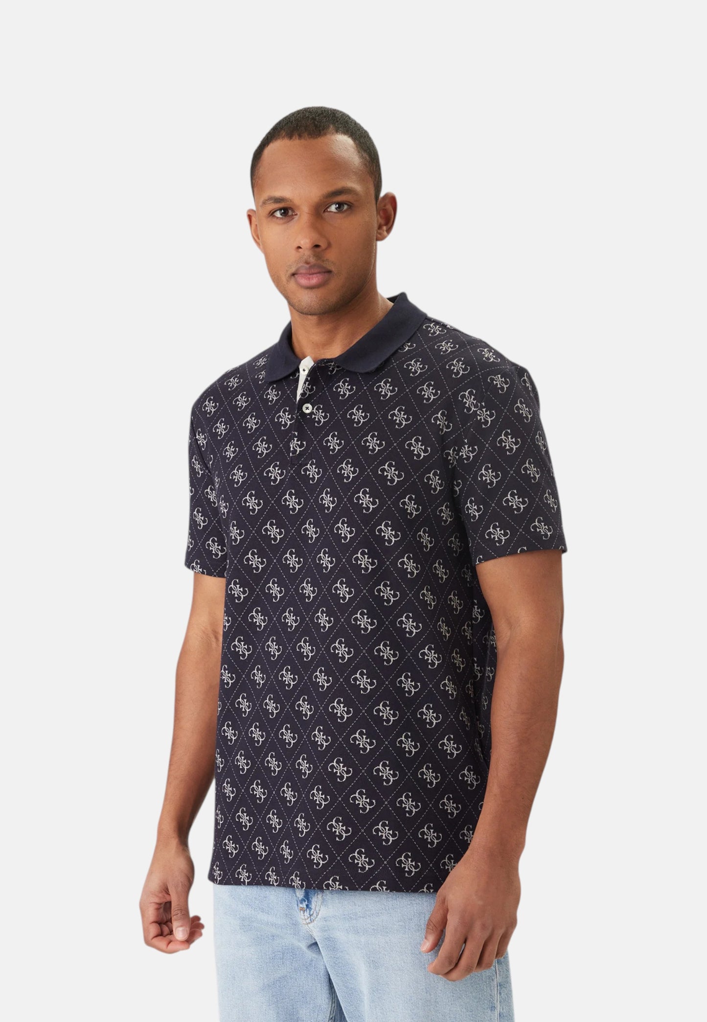 Polo Manica Corta Uomo Guess  All Over 4G Jacqaurd M6GP04K3073