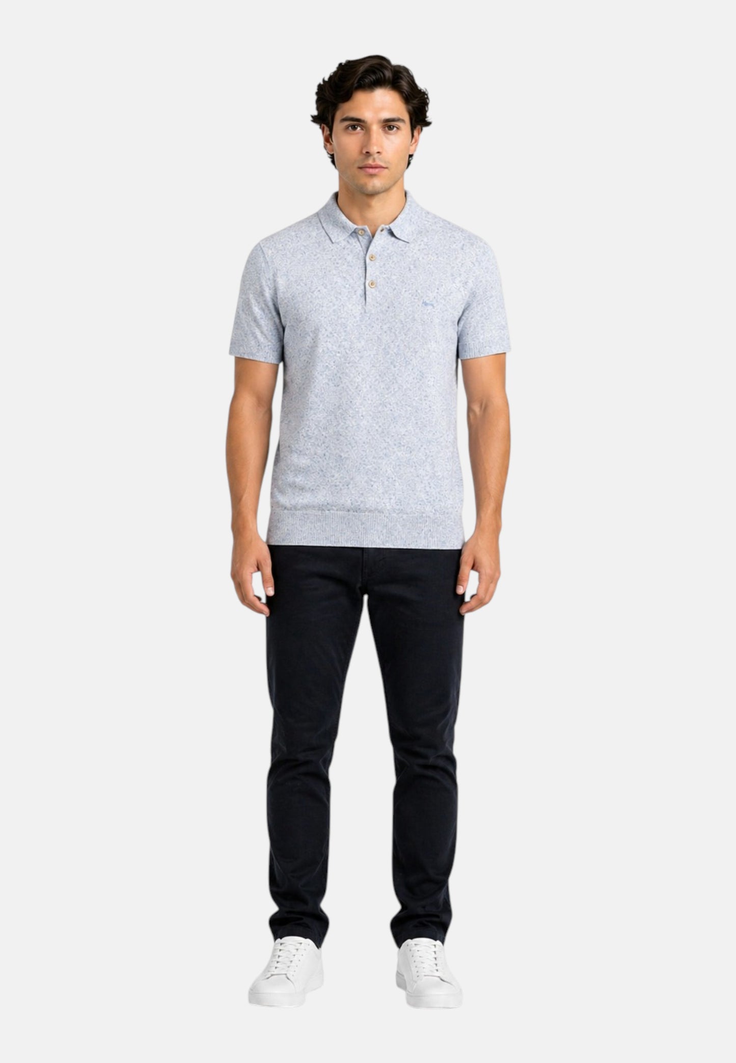 Polo Manica Corta Uomo Harmont & Blaine In Maglia SmacchInata Tweed LInen  HRQ422030990