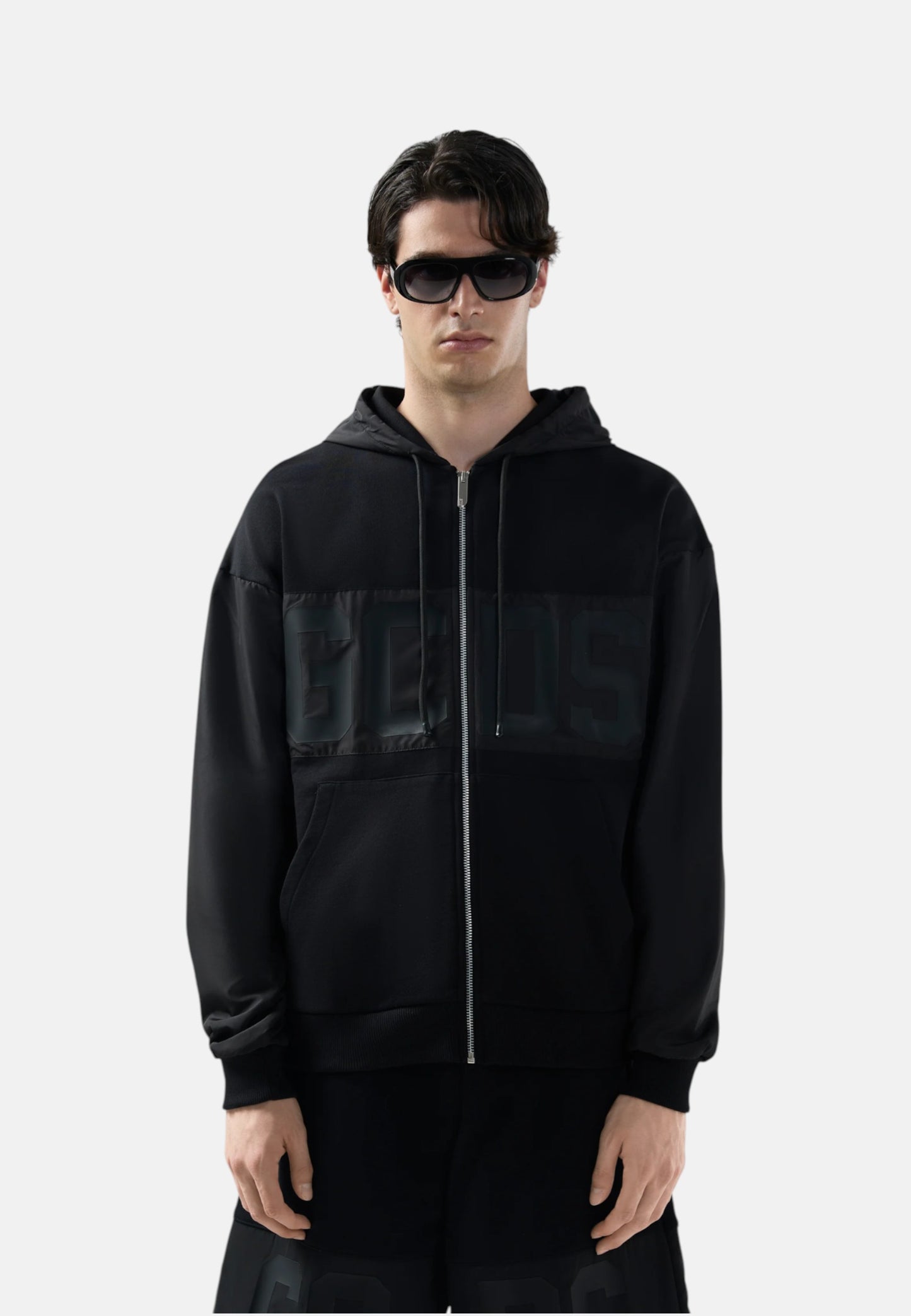 Felpa Con Zip Uomo Gcds  Band Logo Tonal Z0MLQE143F004