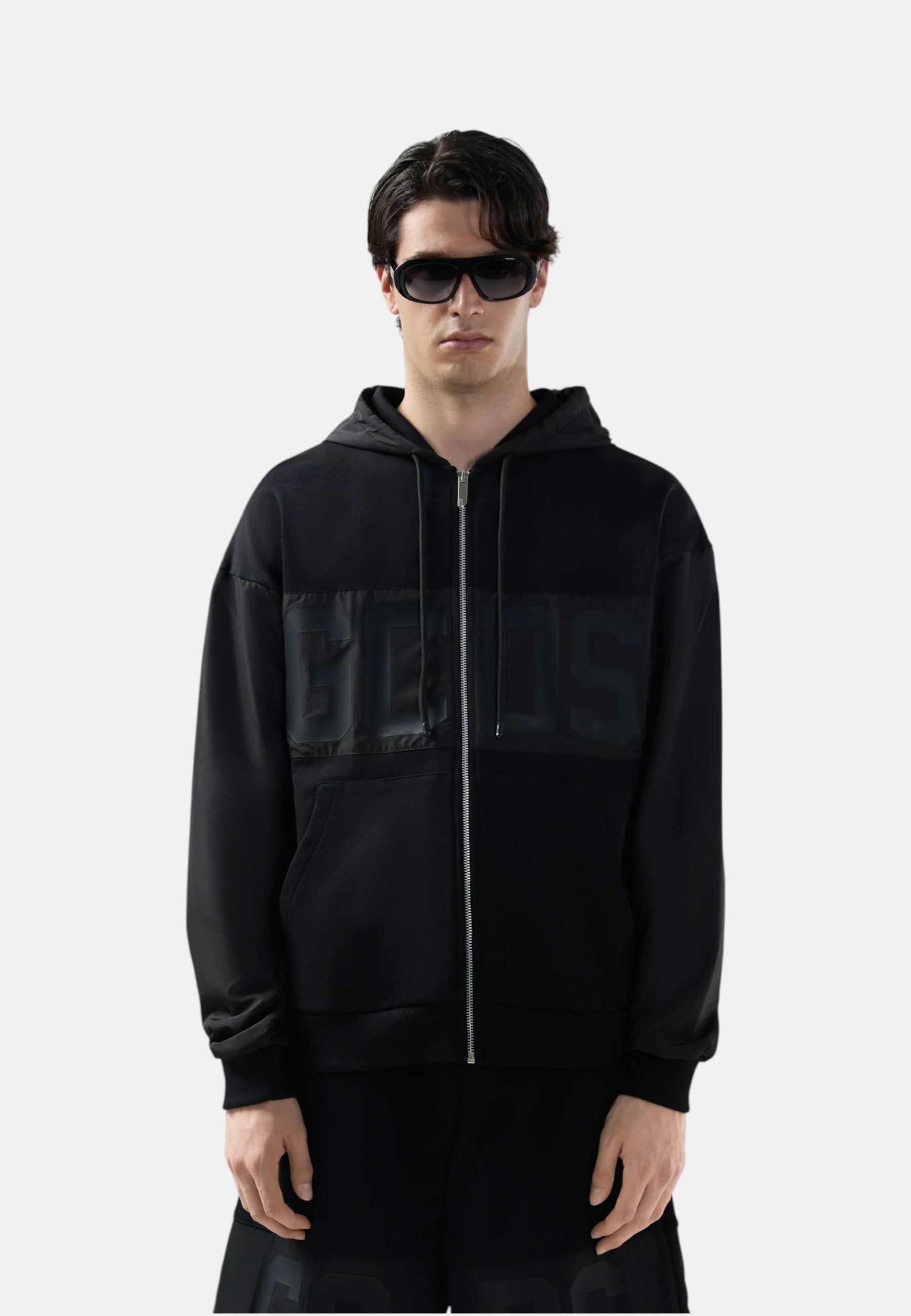 Felpa Con Zip Uomo Gcds  Band Logo Tonal Z0MLQE143F004