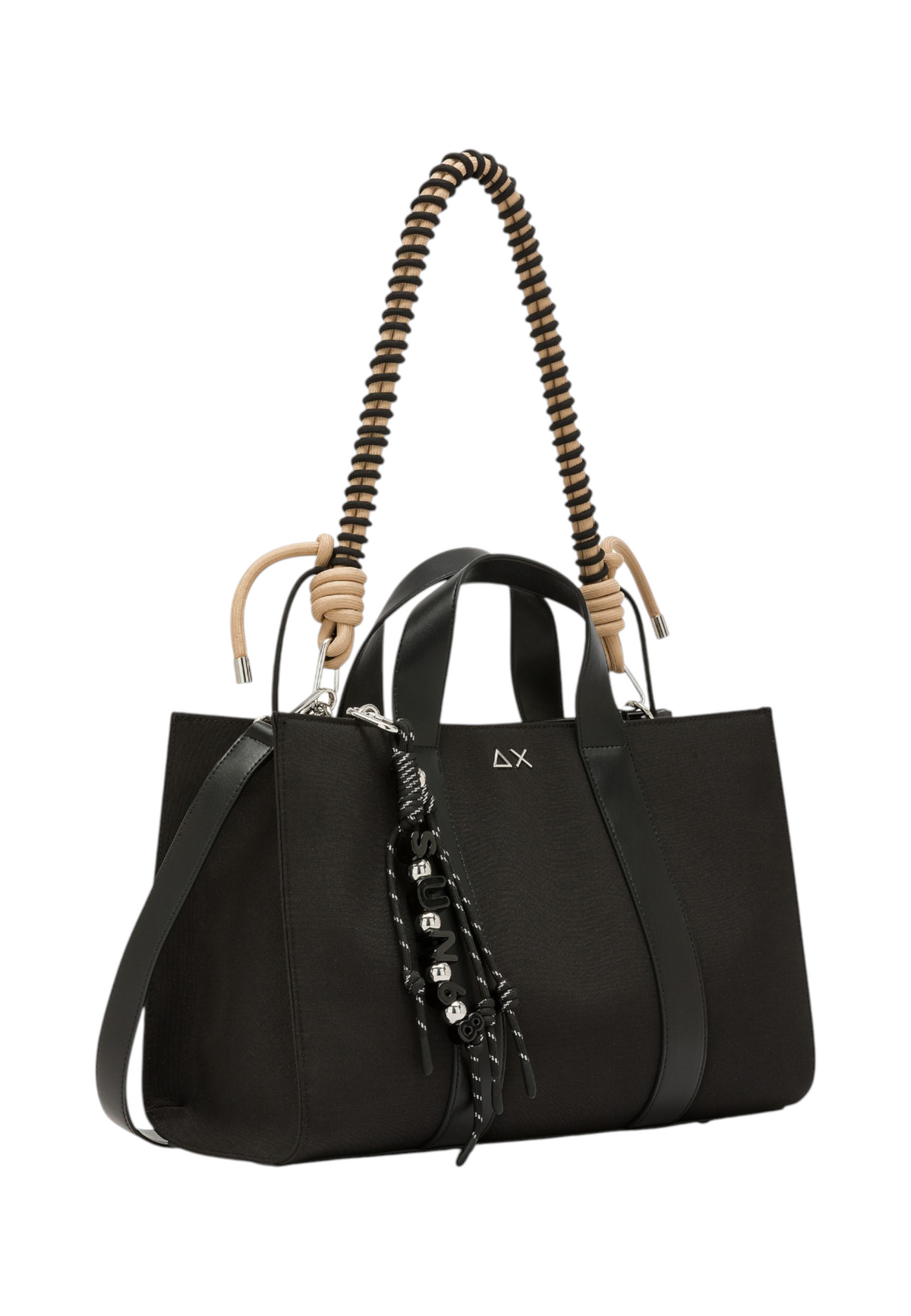 Borsa A Mano Donna Sun68 Canvas Mini Bag, Tracolla Rimovibile, Charm Logato Everyday Y46201