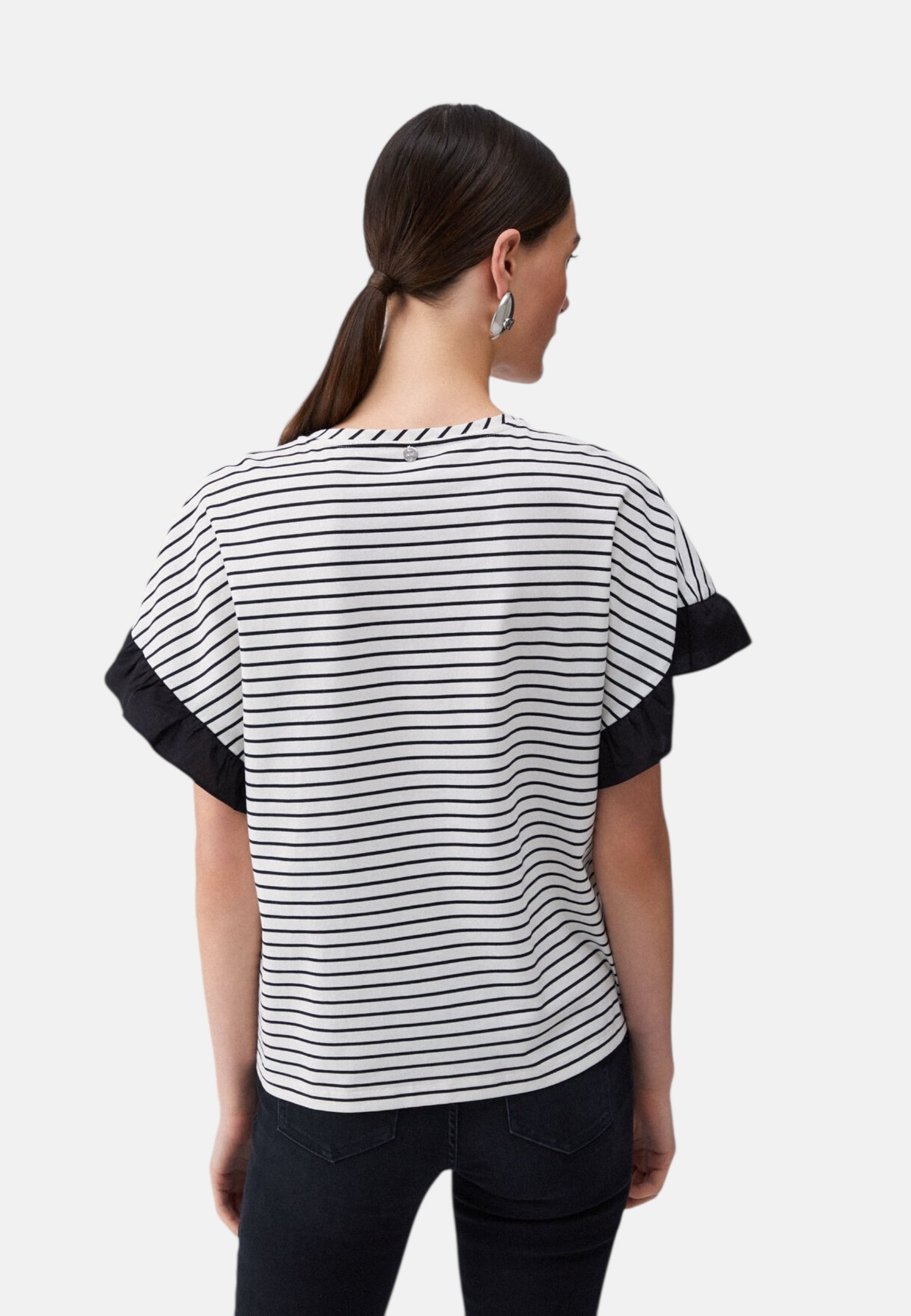 T-Shirt Manica Corta Donna Liu Jo Black&White stripe  WA6496J4909