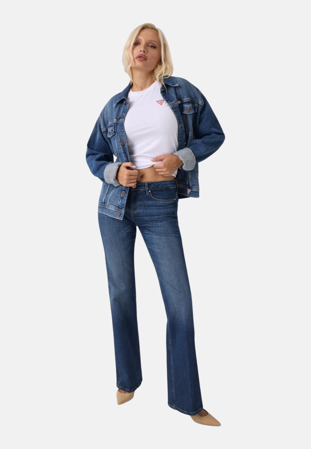 Jeans Bootcut Donna Guess Vita Bassa Beverly W6BAJ7D2097