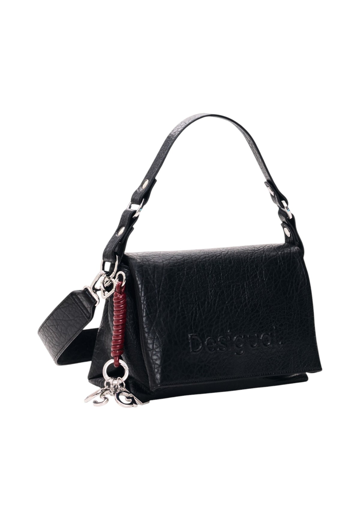Borsa A Spalla Donna Desigual Medio, Trapuntato, Con patta Half Logo Venecia 4.0 Black 26WAXP08