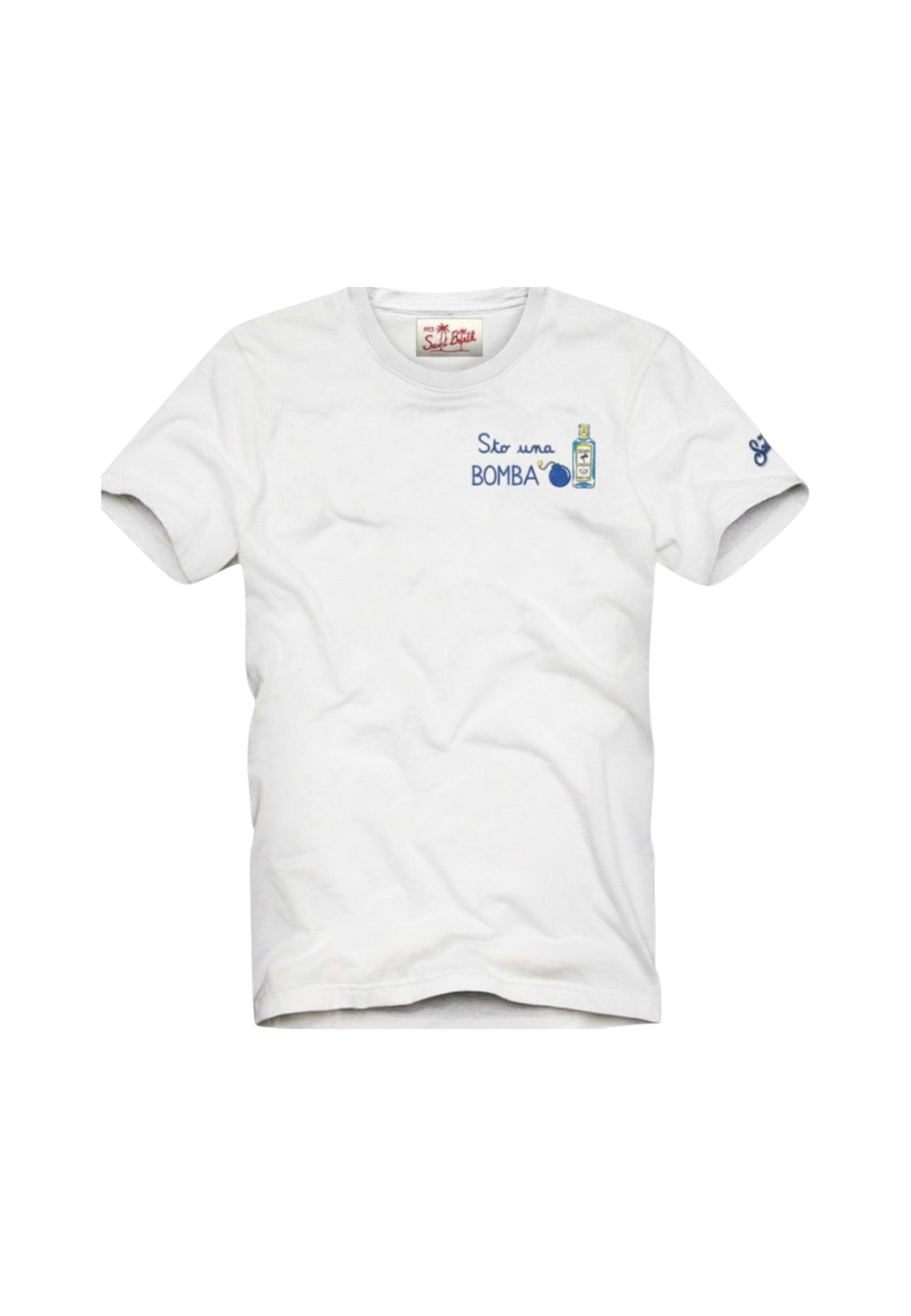 T-Shirt Manica Corta Uomo Mc2 Saint Barth Stampa E/O Ricamo Frontale Bomba Portofino POT0001