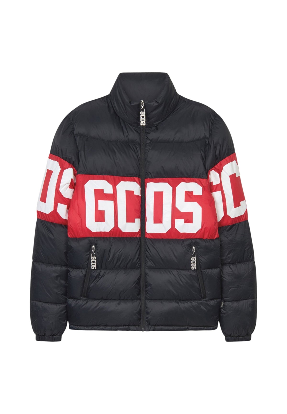 Piumino Corto Uomo Gcds Tessuto tecnico, costruzione trapuntata, imbottitura, collo alto, chiusura frontale con zip, tasche laterali, fascia logo a contrasto, fondo e polsi elasticizzati Band Logo Puffer Jacket Z0MLQA110T258
