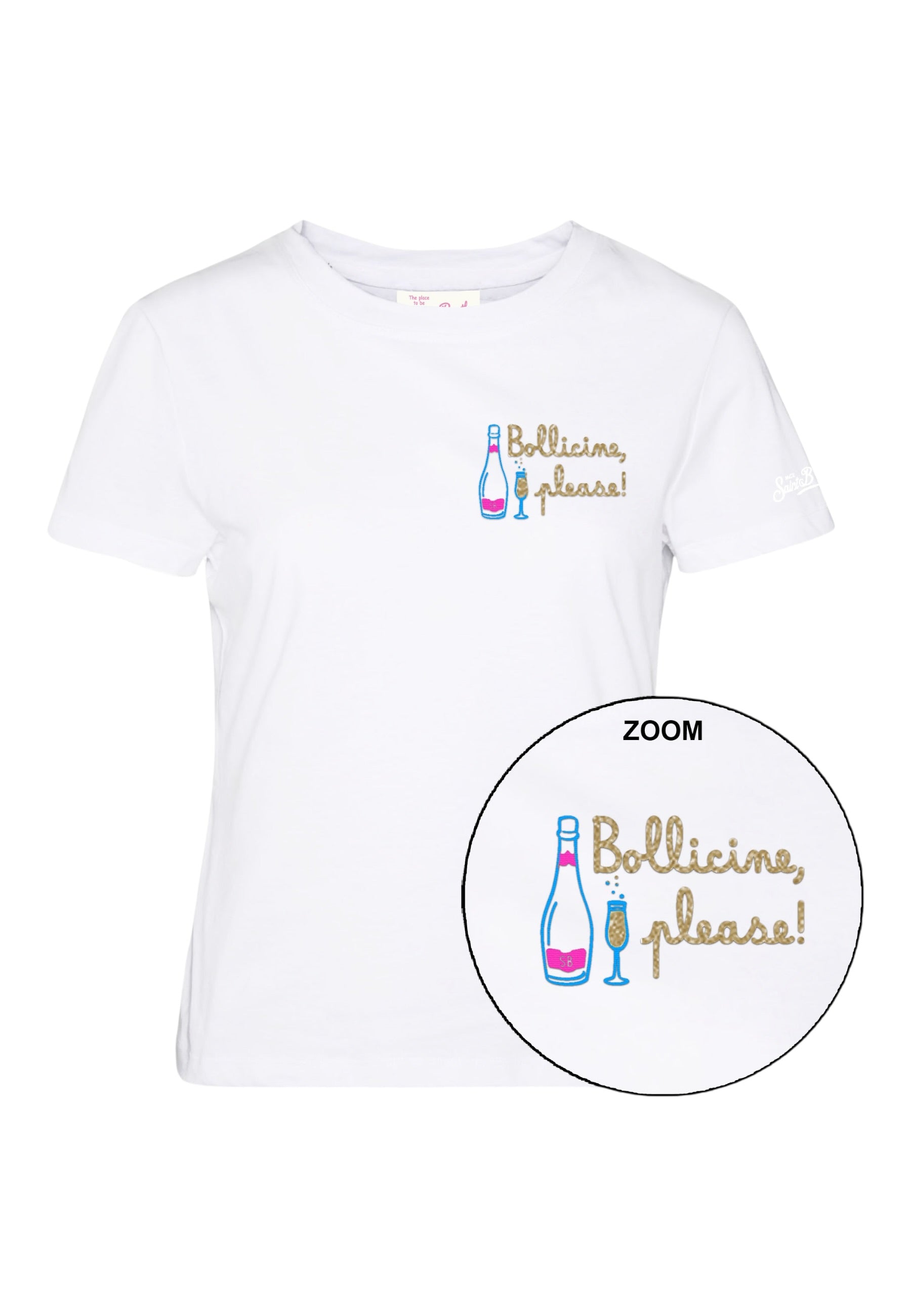 T-Shirt Manica Corta Donna Mc2 Saint Barth Bollicine Please Emb Emilie EMI0001