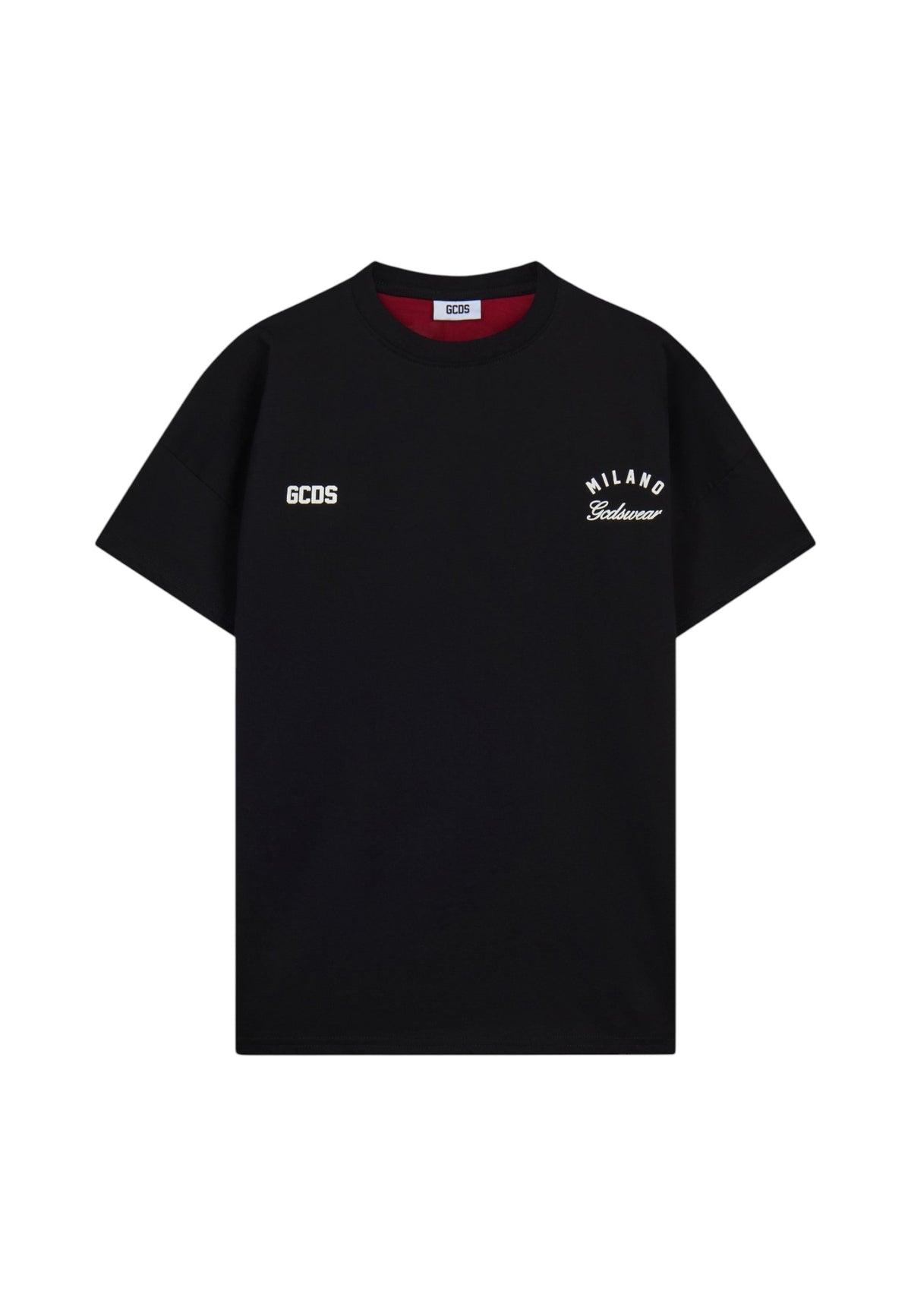 T-Shirt Manica Corta Uomo Gcds Puro cotone, logo sul davanti, fascia logo sul retro, collo a costine, vestibilit� regular Band Logo Back T-Shirt Z0MLQC214J080