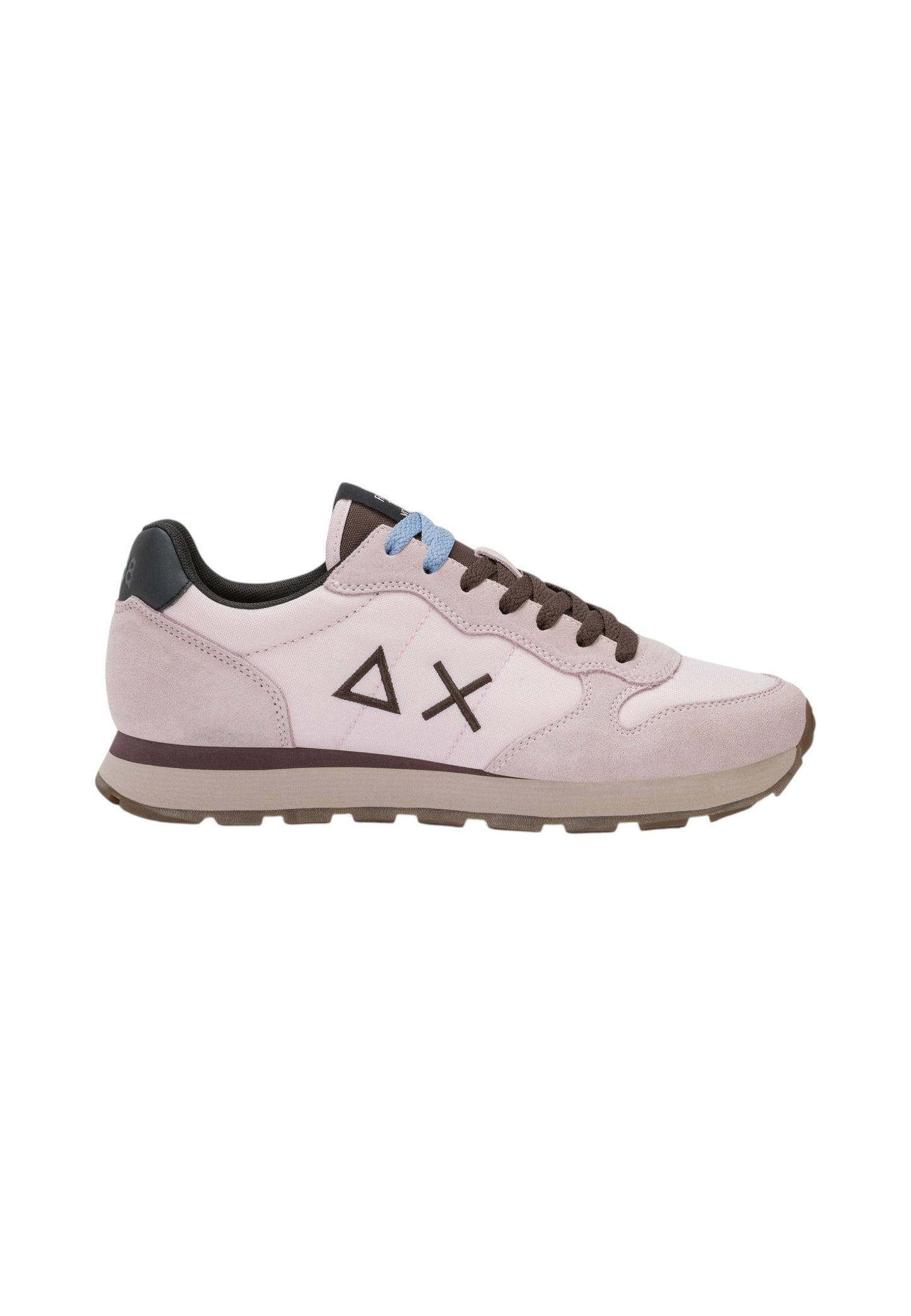 Sneakers Basse Uomo Sun68 Stile Running, Logo Ricamato, Nylon E Suede Tom Solid Z46101