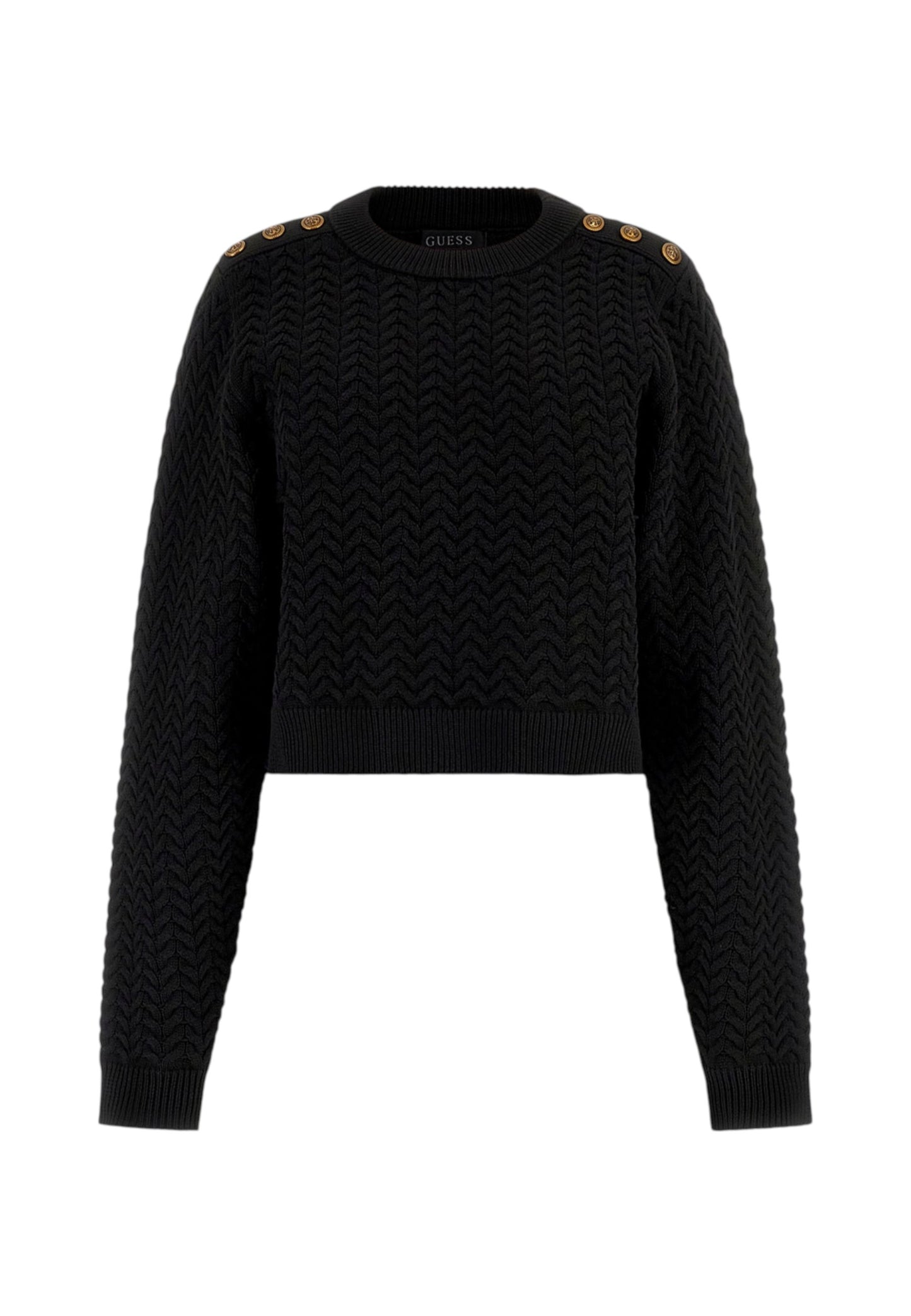 Maglione A Girocollo Donna Guess  Logo Button Reona W5BR87Z3LX2
