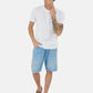 Pantaloncini Bermuda Uomo Roy Roger's In Denim Riciclato Cult Bora bora RRU085D7213114