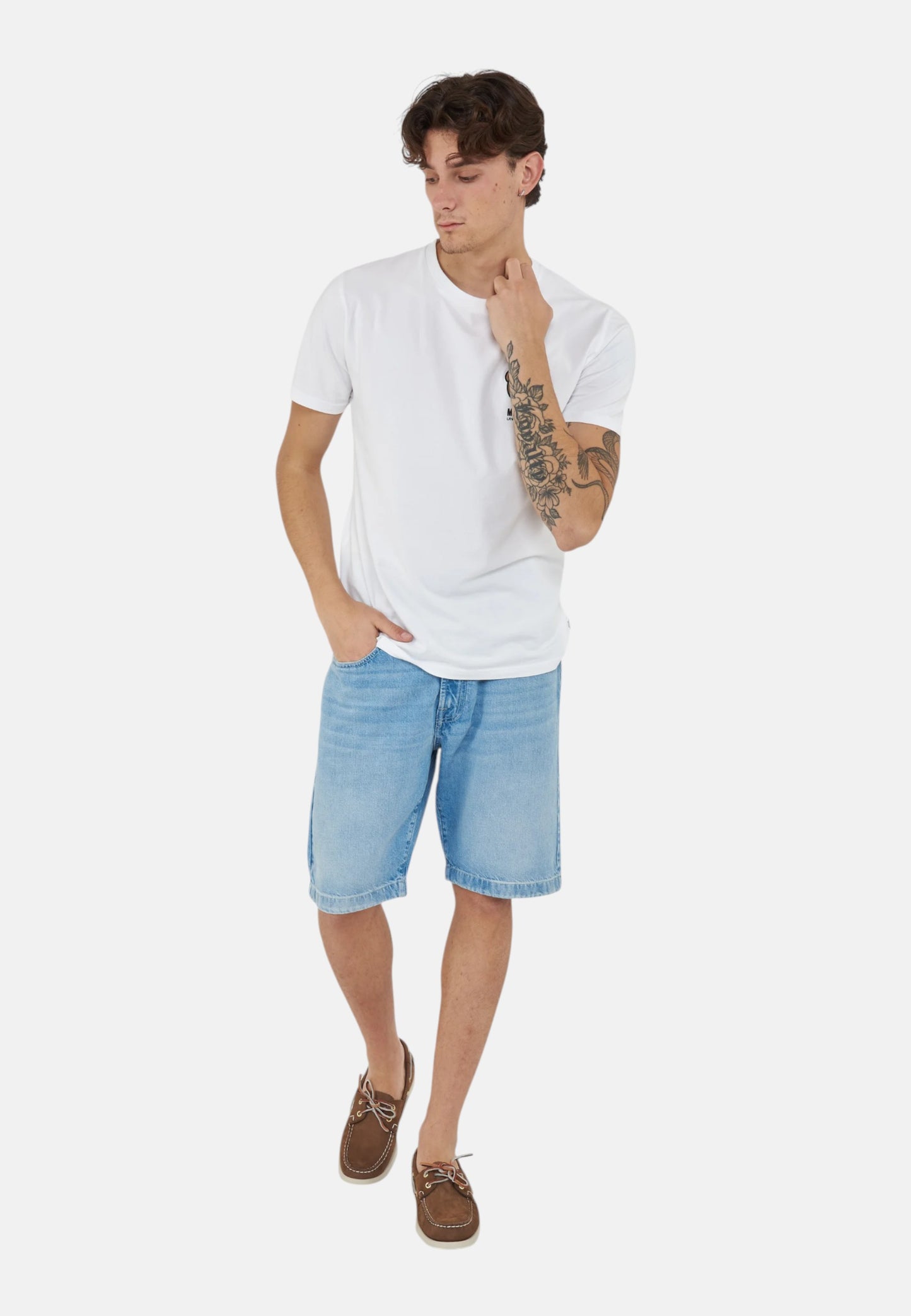 Pantaloncini Bermuda Uomo Roy Roger's In Denim Riciclato Cult Bora bora RRU085D7213114