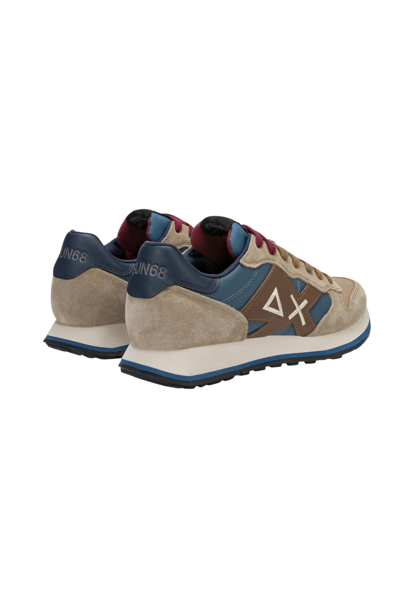 Sneakers Basse Uomo Sun68 Stile Running, Nylon E Suede, Maxi Logo, Bicolor Jaki 2.0 Bicolor Z46122