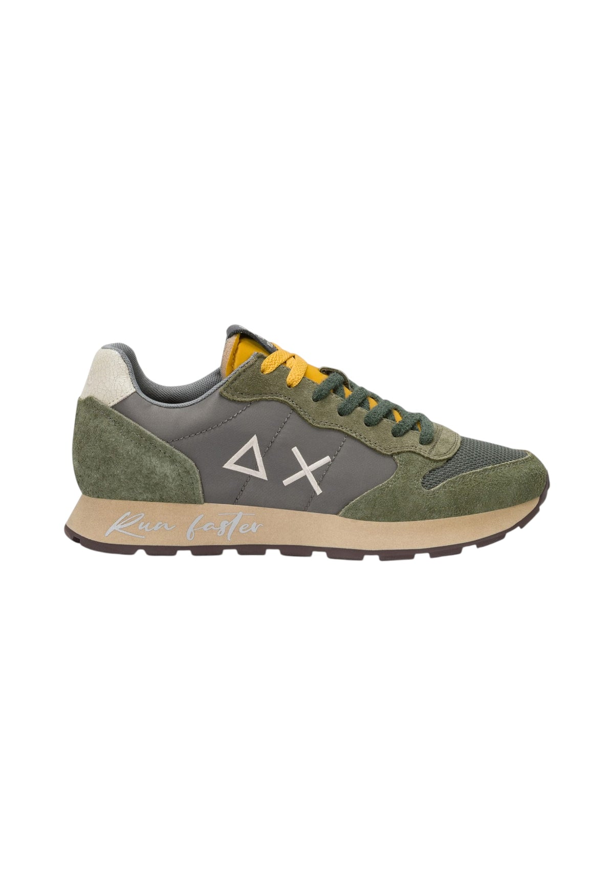 Sneakers Basse Uomo Sun68 Stile Running, Nylon E Suede, Effetto Vintage, Logo Ricamato Tom Vintage Z46105