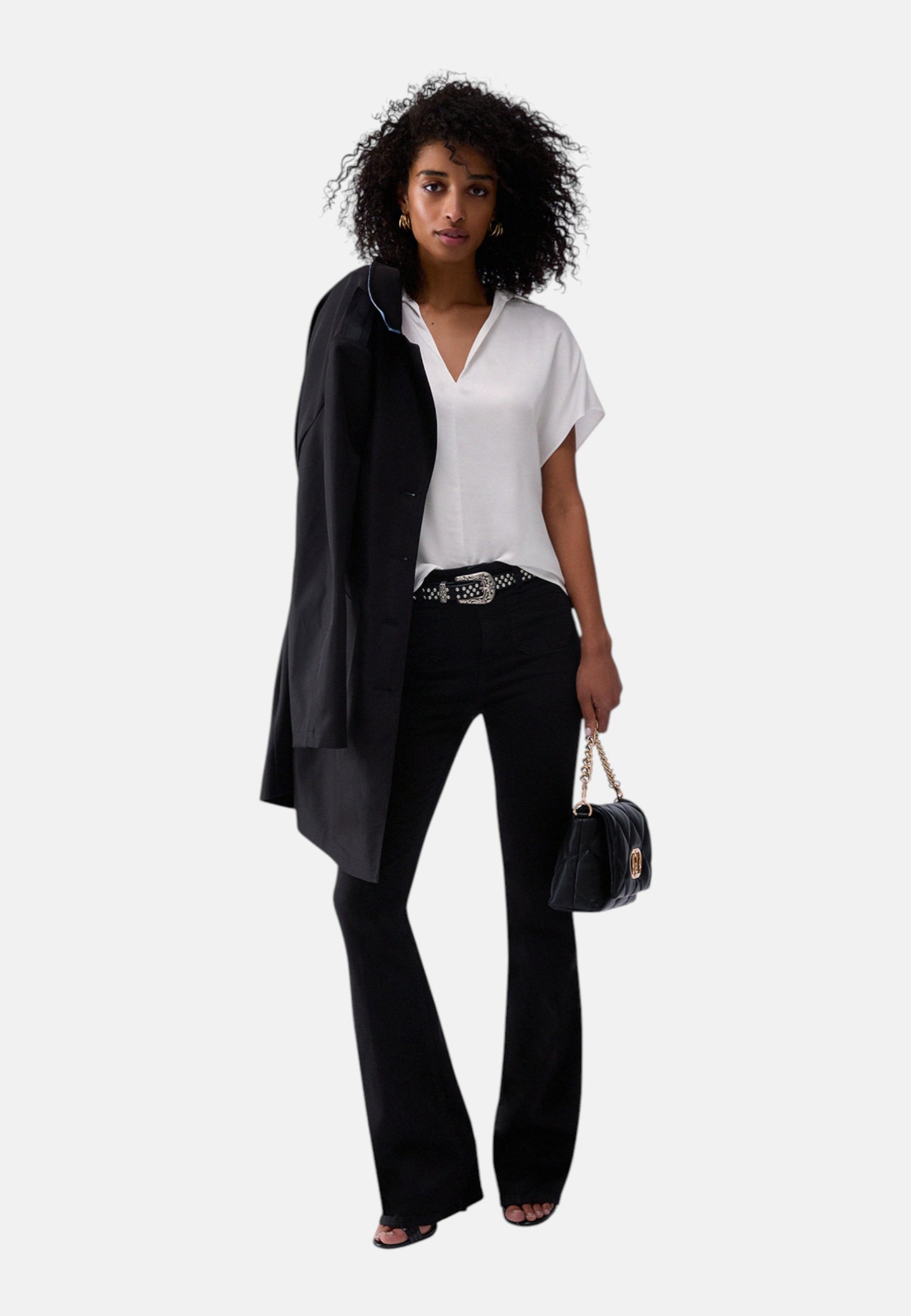Blusa Manica Corta Donna Liu Jo Kimono In Raso  CA6288T2571
