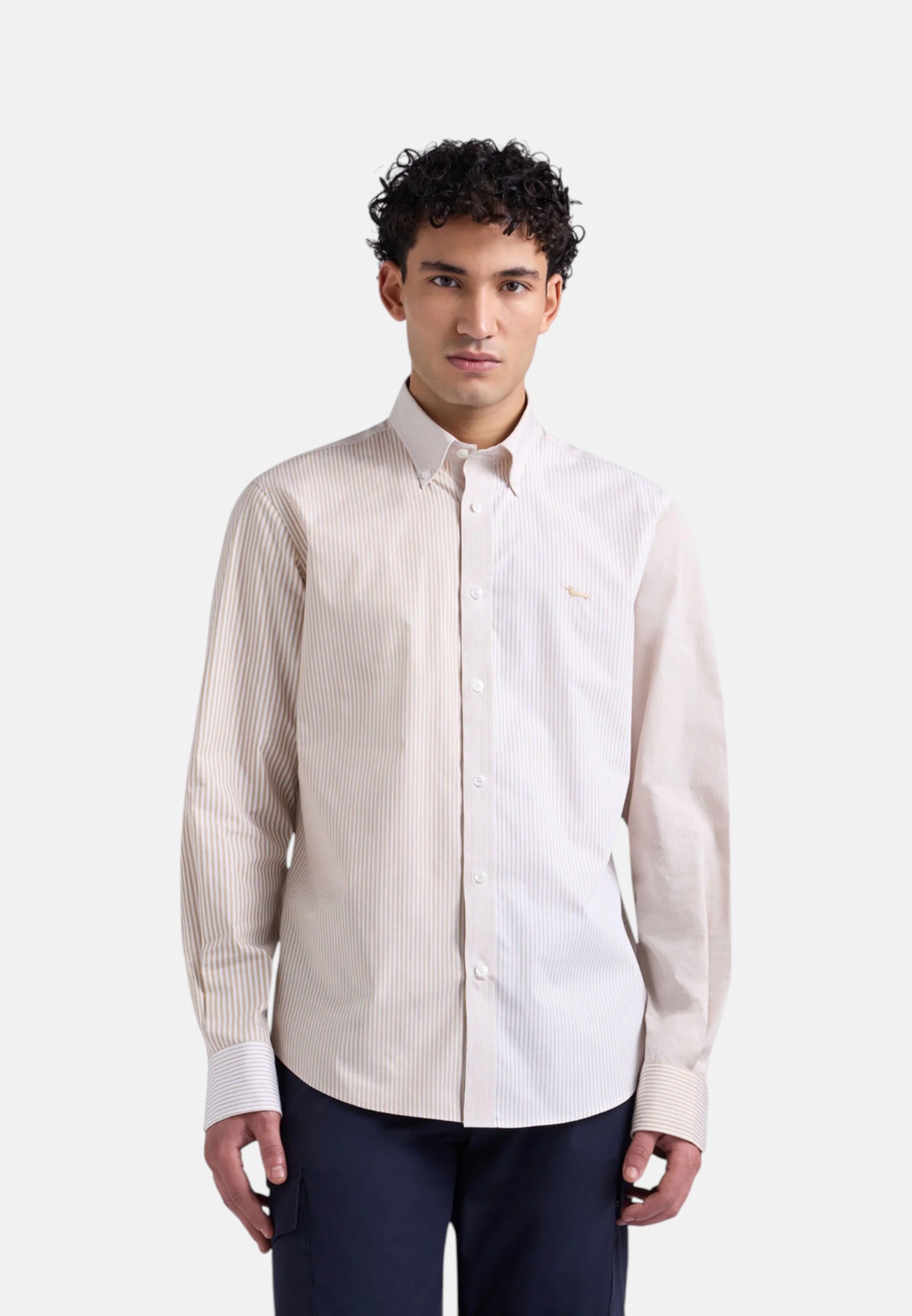 Camicia Manica lunga Uomo Harmont & Blaine Patchwork Righe Cinque Tessuti  CRQ078013436M