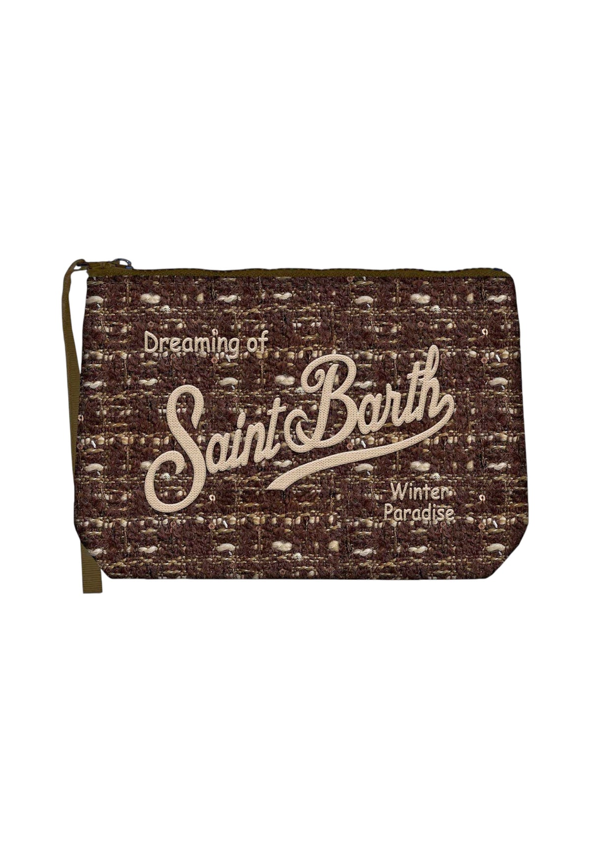 Pochette  Unisex Mc2 Saint Barth Chiusura Con Zip, Laccetto Laterale, Il Logo Saint Barth Sul Davanti Aline Tweed ALI0027