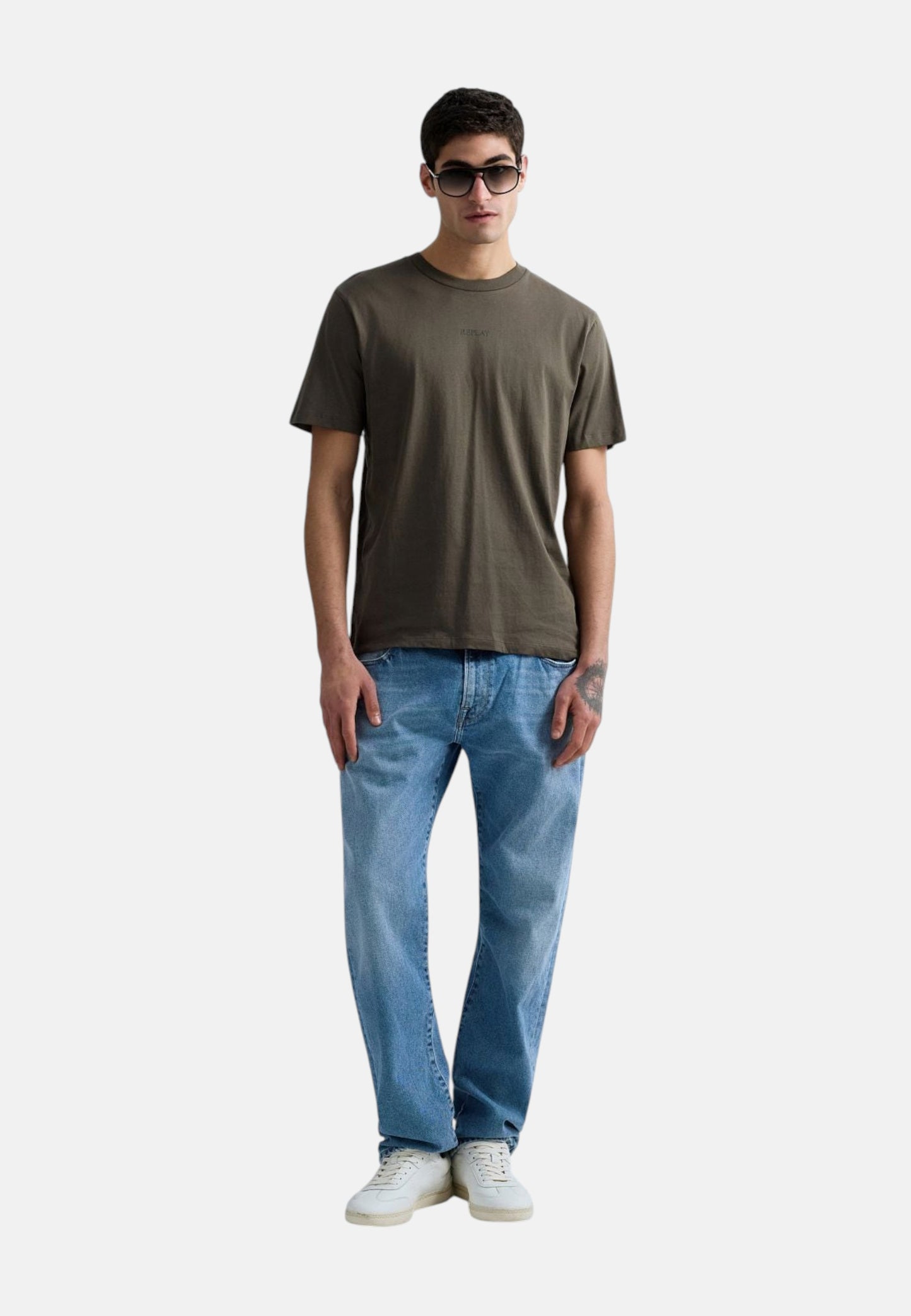 T-Shirt Manica Corta Uomo Replay In Jersey Con Lettering  M3098 .000.2660