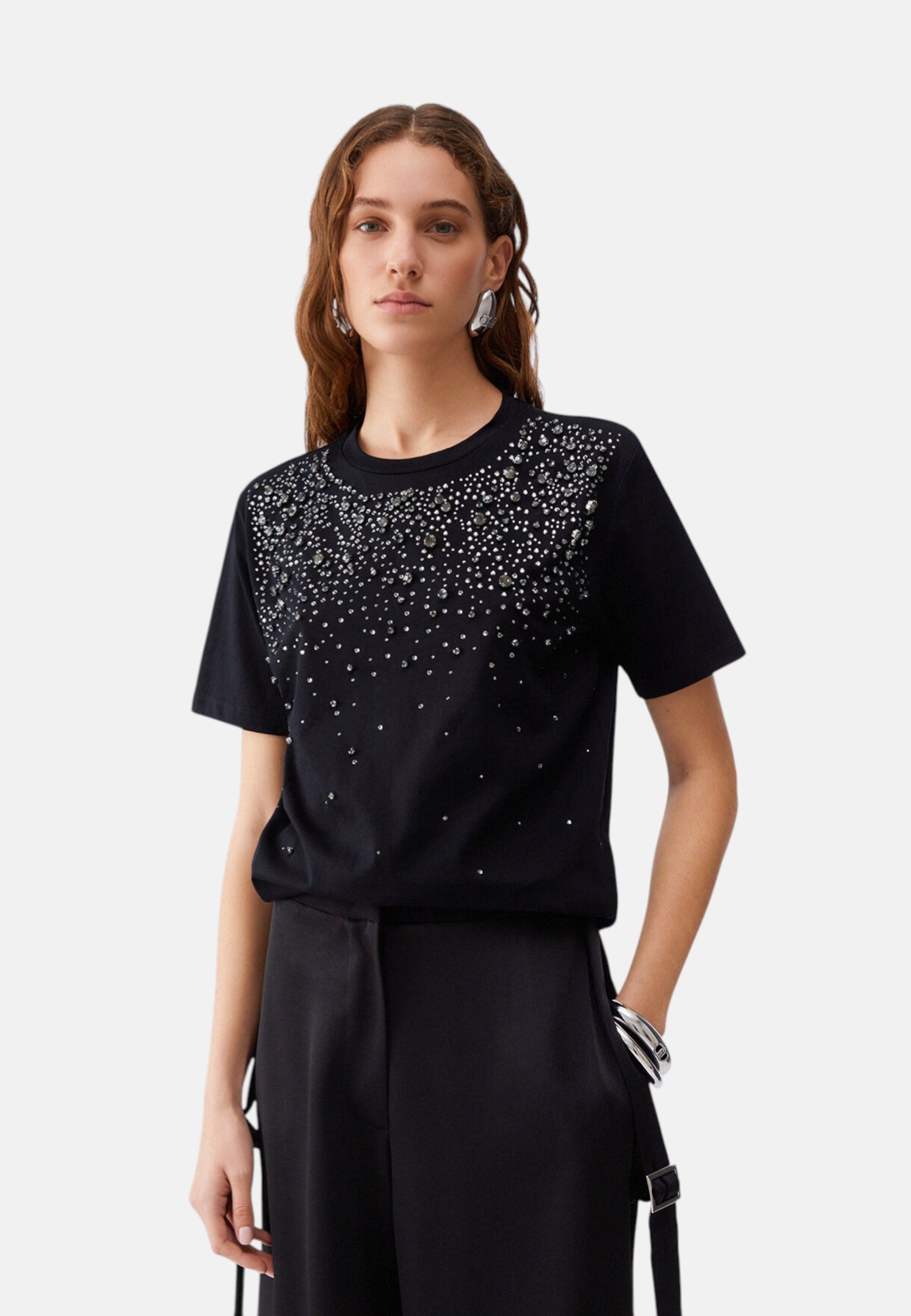 T-Shirt Manica Corta Donna Liu Jo Con Castoni  CA6193J3868