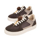 Sneakers Basse Donna Nero Giardini Tomaia in pelle scamosciata e tessuto, pannelli animalier, finiture metallizzate, pompon decorativo, suola in gomma, Made in Italy  I633722F