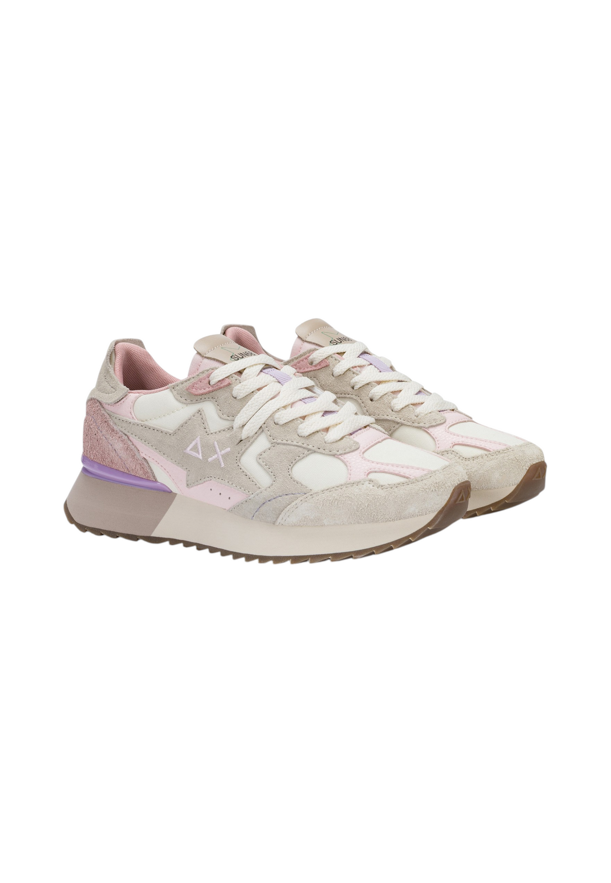 Sneakers Basse Donna Sun68 Stile Running, Suede E Nylon Stargirl Multicolor Z46222