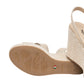 Sandali Con Zeppa Donna Nero Giardini In Pelle Laminata Con Fasce Incrociate  E616021D