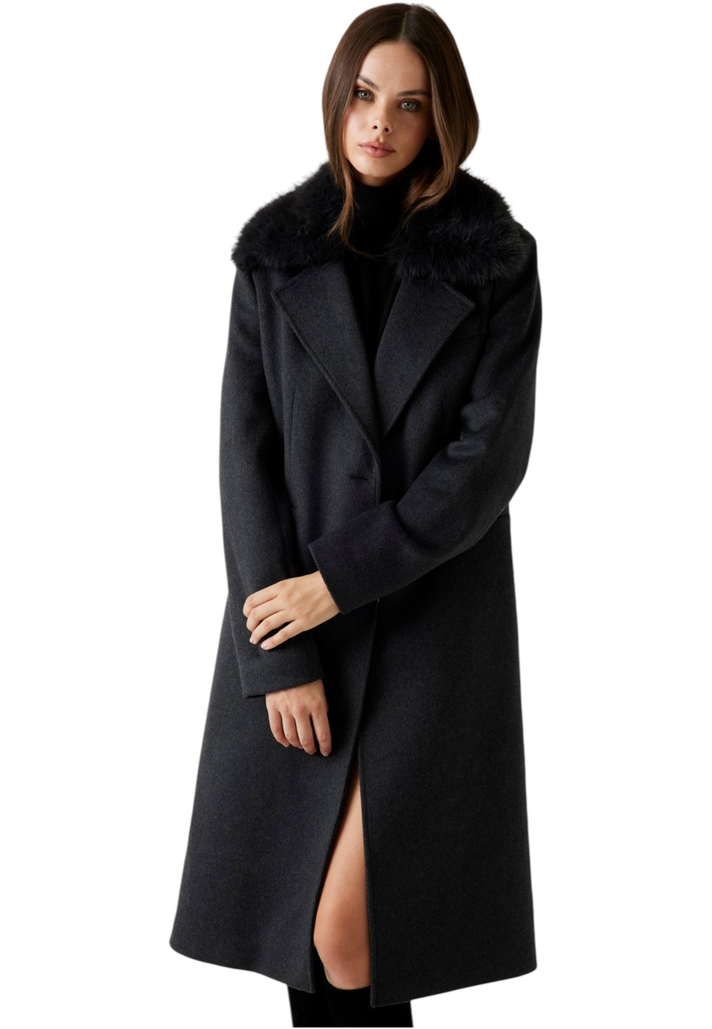 Cappotto  Donna Guess Con Collo In Eco Pelliccia Karole W5BL19W2642
