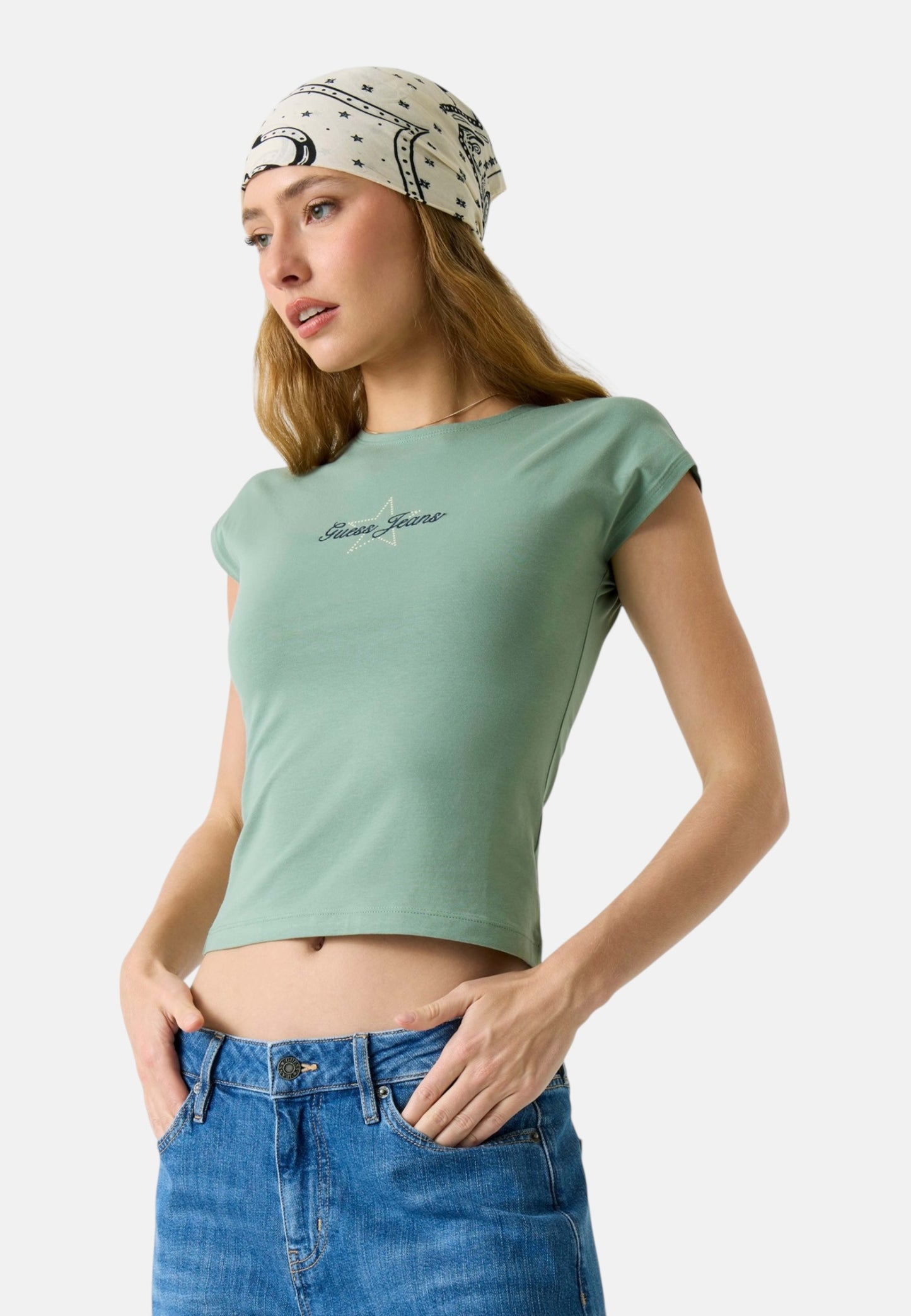 T-Shirt Manica Corta Donna Guess  Gj Raglan Star Baby W6RI21J1314