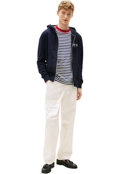 Felpa Con Zip Uomo Tommy Hilfiger Con Cappuccio Hilfiger Stacked MW0MW39375