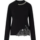 T-Shirt Manica lunga Donna Liu Jo Con Pizzo E Strass  CF6238JS088