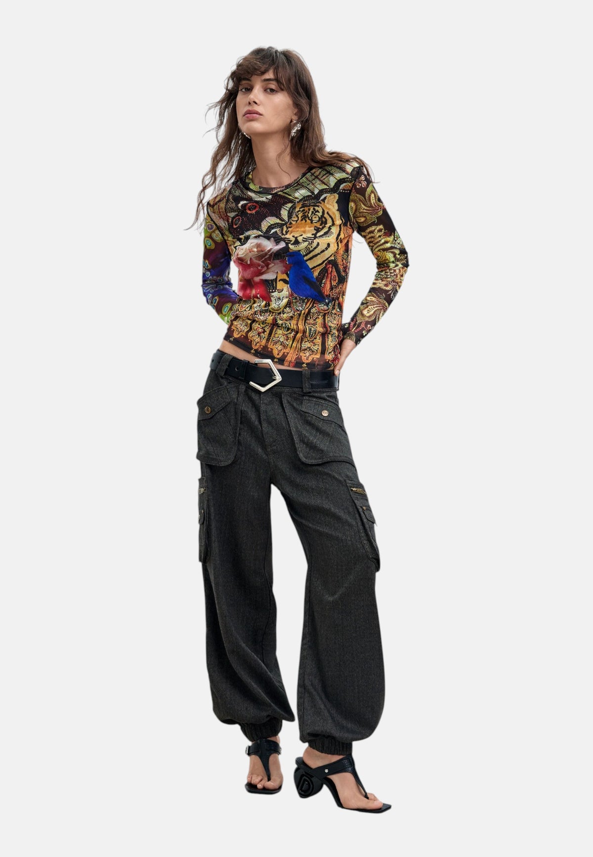 T-Shirt Manica Corta Donna Desigual  Ts Lion Lacroix 26WWTK06
