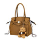 Borsa A Spalla Donna Save My Bag Shopping bag media, Doppi manici, Chiusura con zip, Tracolla a catena, Logo Save My Bag in metallo, Charm a forma di orsetto, Dimensioni: 26 x 14.5 x 23 Cm Miss S62-MISS-M-LYT
