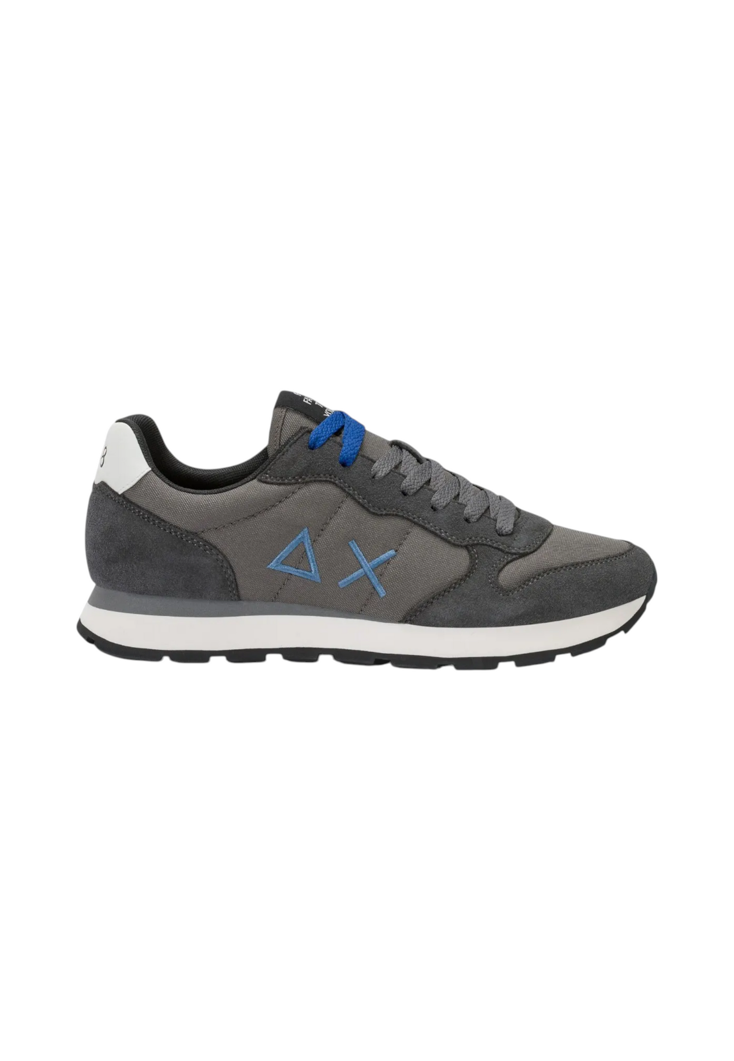 Sneakers Basse Uomo Sun68 Stile Running, Logo Ricamato, Nylon E Suede Tom Solid Z46101