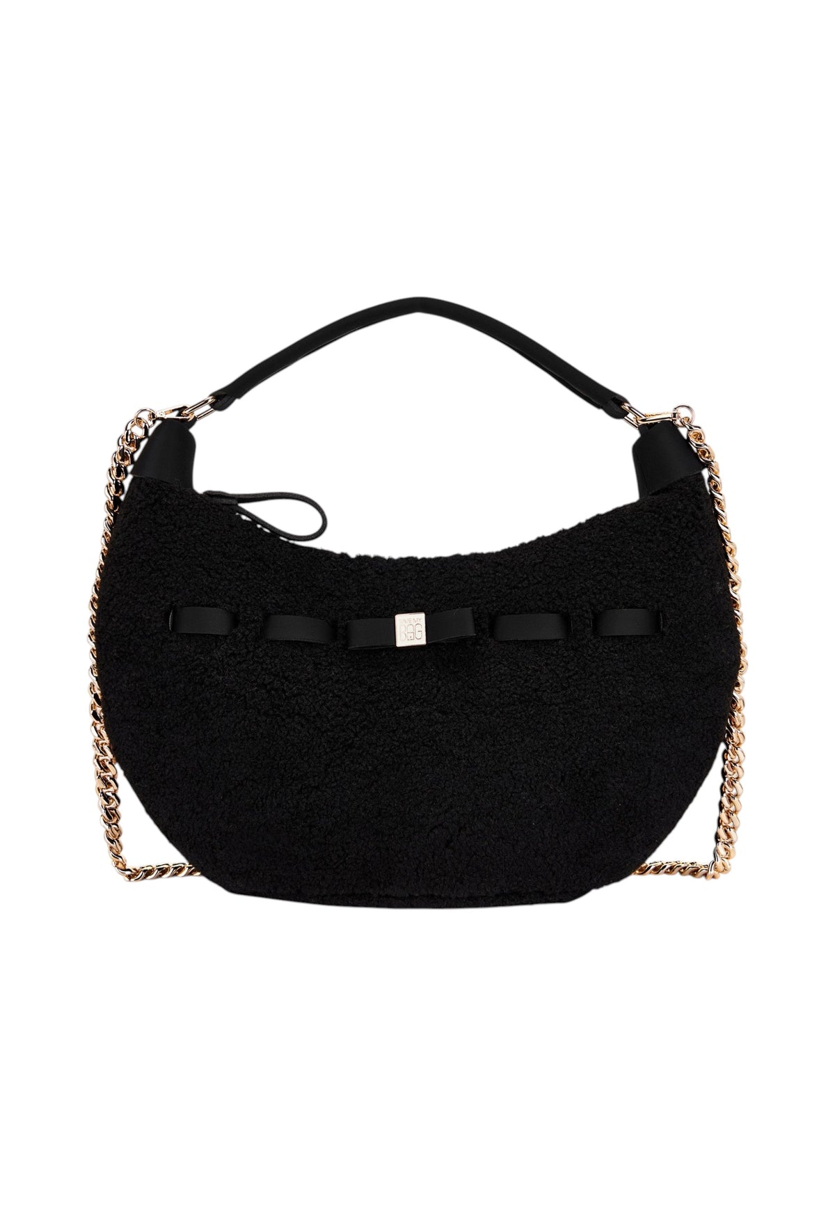 Borsa A Spalla Donna Save My Bag Borsa a spalla arrotondata, Manico singolo, Tracolla a catena removibile, Chiusura con zip, Logo Save My Bag in metallo, Texture effetto teddy, Dimensioni: 43 x 7 x 27 Cm Arianna S62-ARIANNA-U-FUL