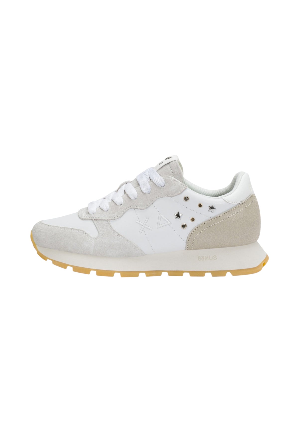 Sneakers Basse Donna Sun68 Stile Running, Nylon E Suede, Borchie Ally Studs Z46206