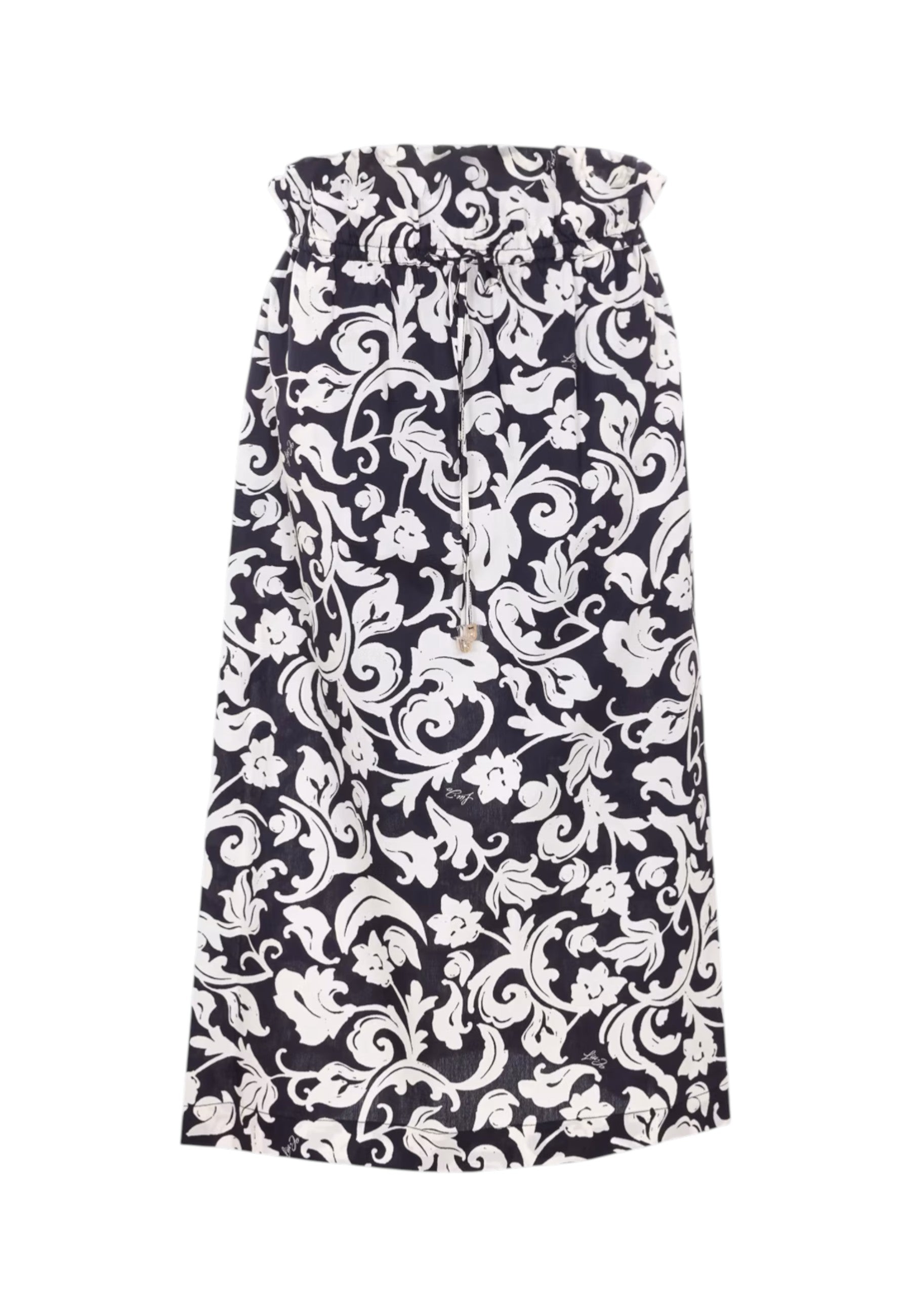 Gonna Lunga Donna Liu Jo Stampa Arabesco Nero E Bianco A Contrasto Linea 3.0 WA6353T4853