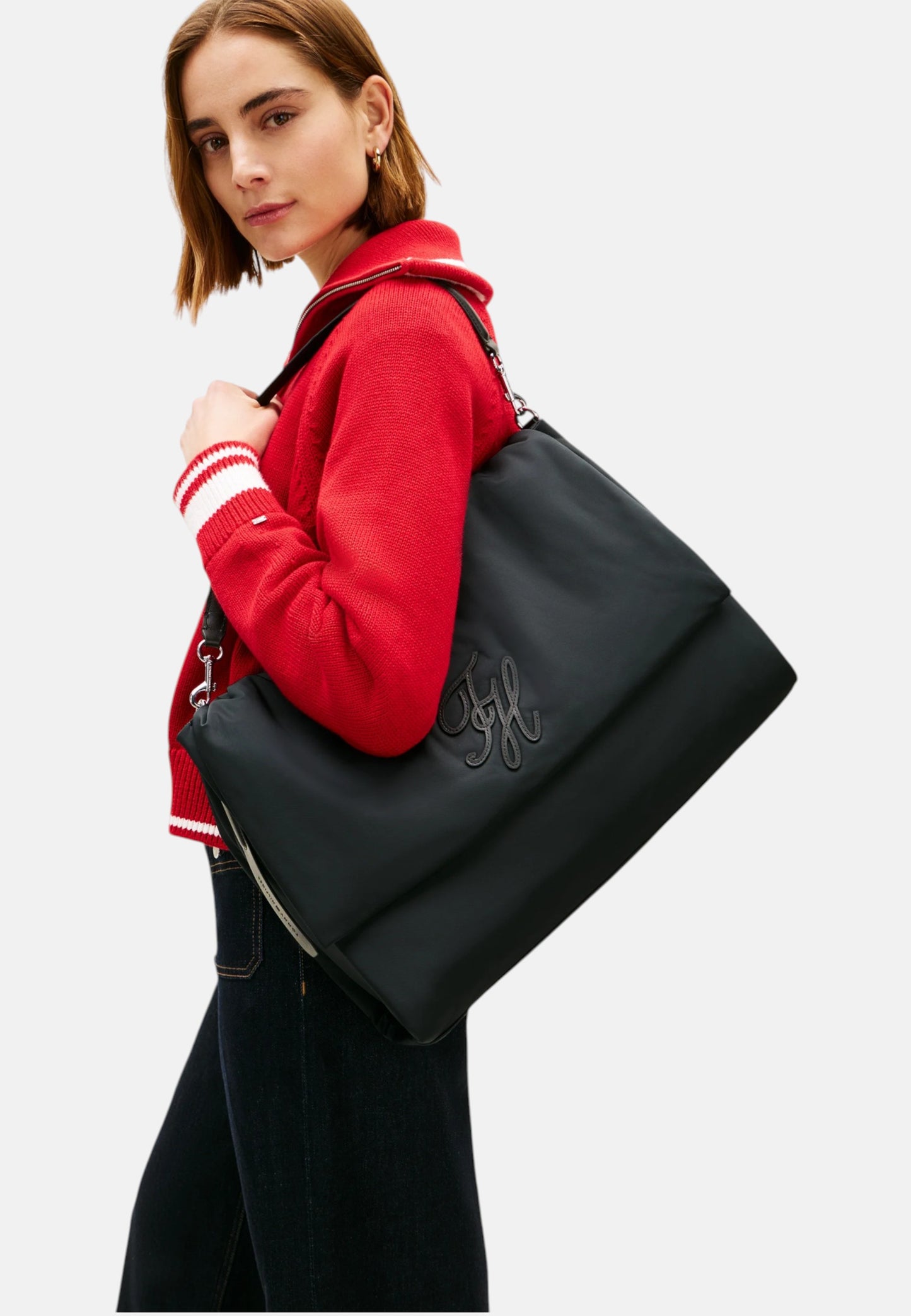 Borsa A Spalla Donna Tommy Hilfiger  Th Elevated Nylon Maxi AW0AW18624