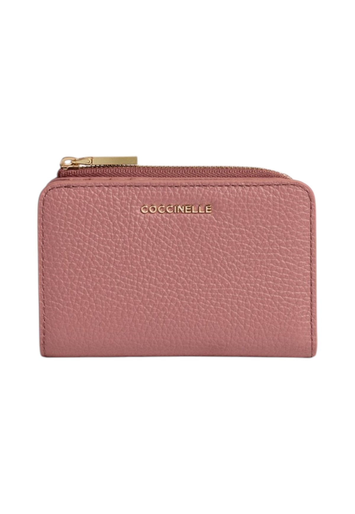 Portafoglio Con Zip Donna Coccinelle Compatto In Pelle con grana Metallic Soft E2MW511D101