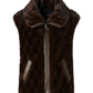 Gilet  Donna Pinko Effetto pelliccia sintetica, collo rialzabile, zip a doppio cursore, tasche oblique a filetto, coulisse interna al fondo, fodera jacquard con logo Love Birds Glossinia 106939A3C5